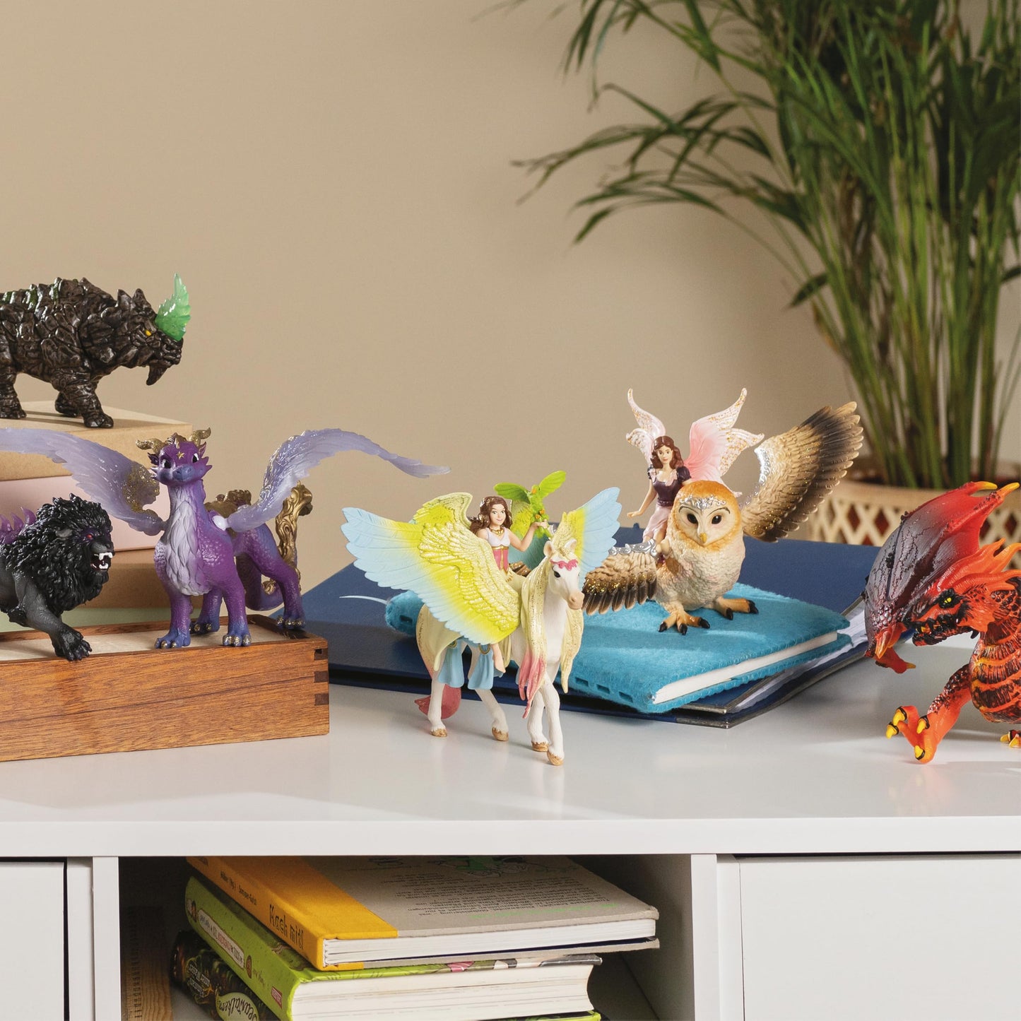 Schleich Bayala - 3 PC Surah and Pegasus Fairy Toy Set - Poseable Fairy Figurine, Unicorn Figure with Magnetic Saddle - Fantasy Playsets for Girls and Boys - Imaginative Play for Kids Ages 5+ | 70566