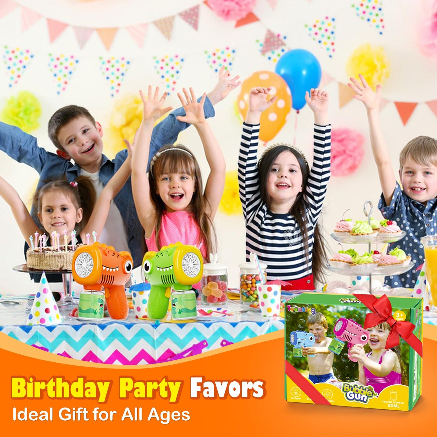 Boys Toys for 3-8 Year Old: 2 Pack Bubble Gun Machine Rechargeable, Kids Toys Birthday Gifts for 3 4 5 6 7 8 Years Old Boy Girls Toddlers Ages 3-5 Valentines Easter Outdoor
