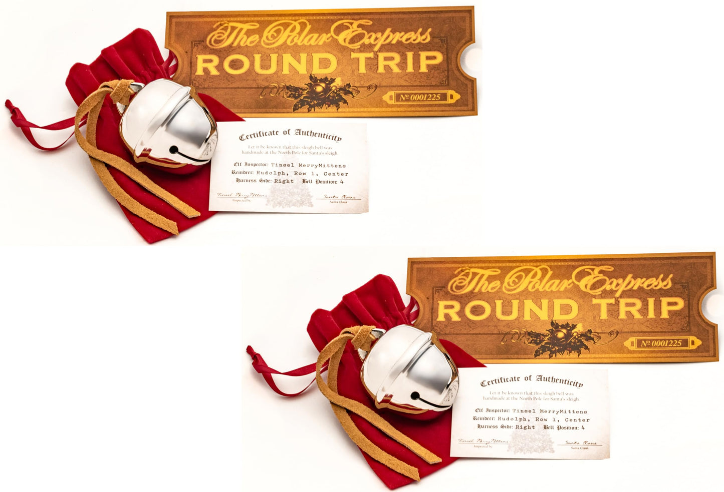 LILYDEAL Polar Exp Sleigh Bell, Round Trip Ticket, and Certificate of Authenticity (2)