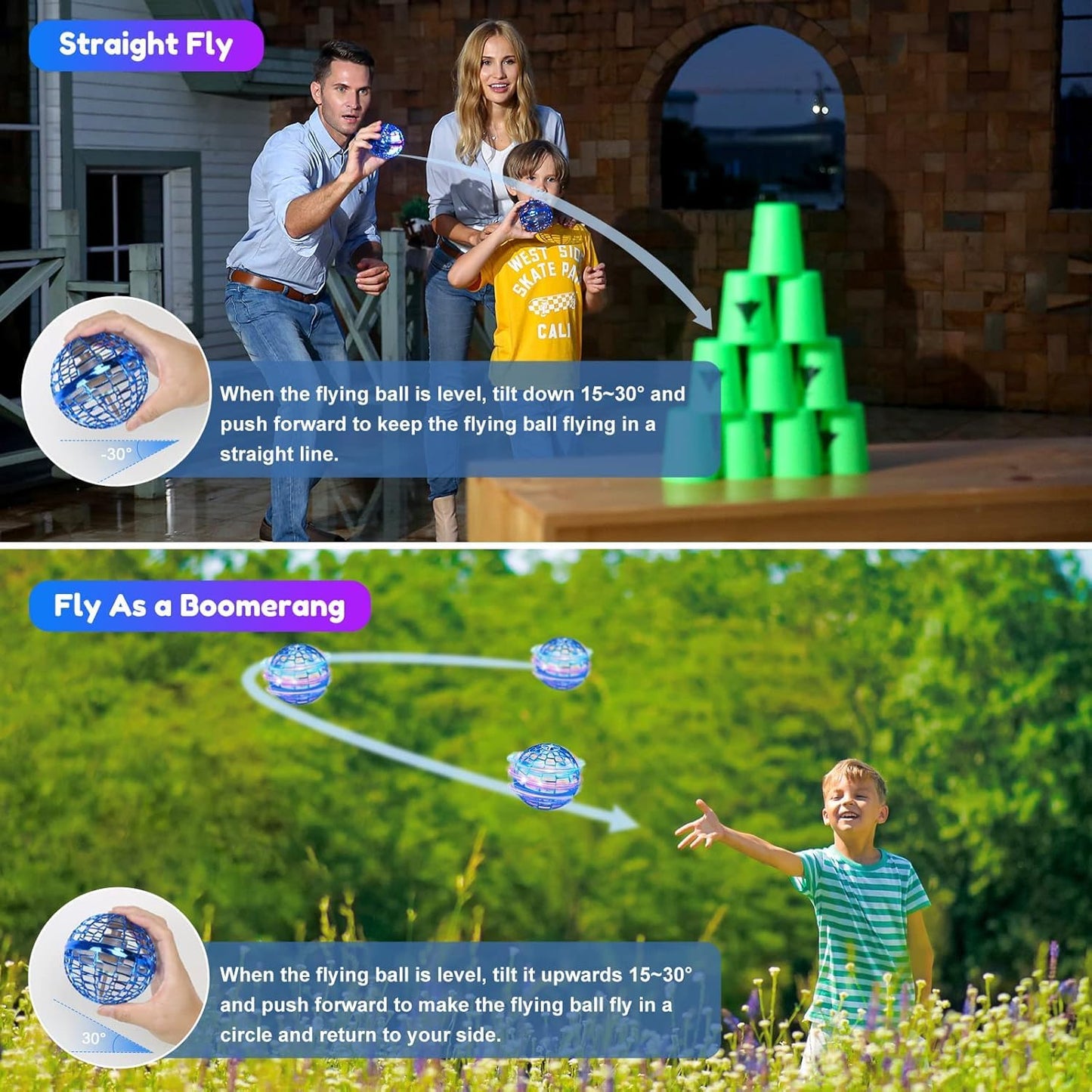 Flying Orb Toy: 2026 Upgraded Boomerang Ball, Hover Orb, Cosmic Globe Flying Spinner, Hand Controlled Mini Drone Ball, Cool Toys for 6 7 8 9 10+ Years Old Boys Girls Teens, Red