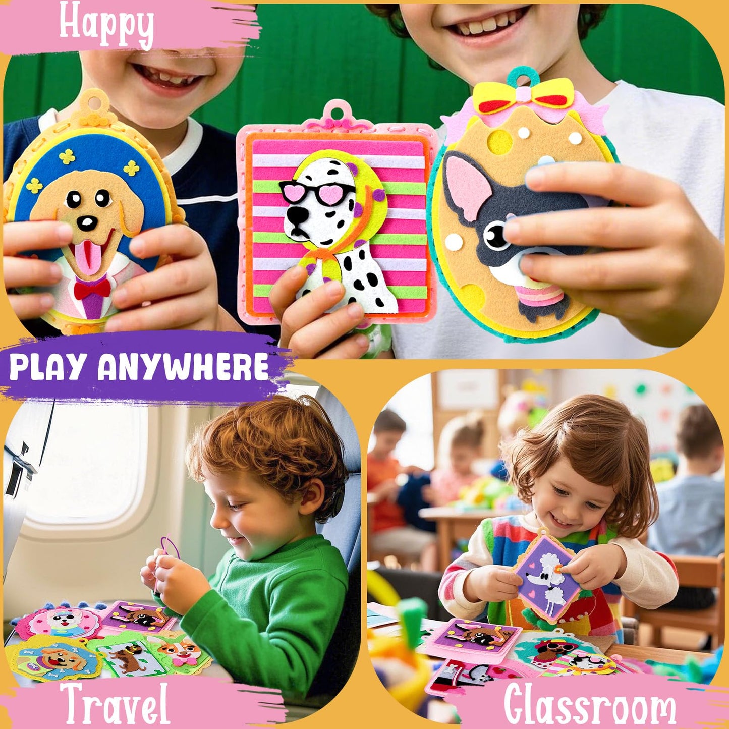 Toylink Dog Tag Sewing Kit for Kids Beginners, 12-in-1 Sew Your Own Felt Craft Kit for Kids Girls Boys 6-8, 8-12, Fun and Educational Birthday Gift Ideas