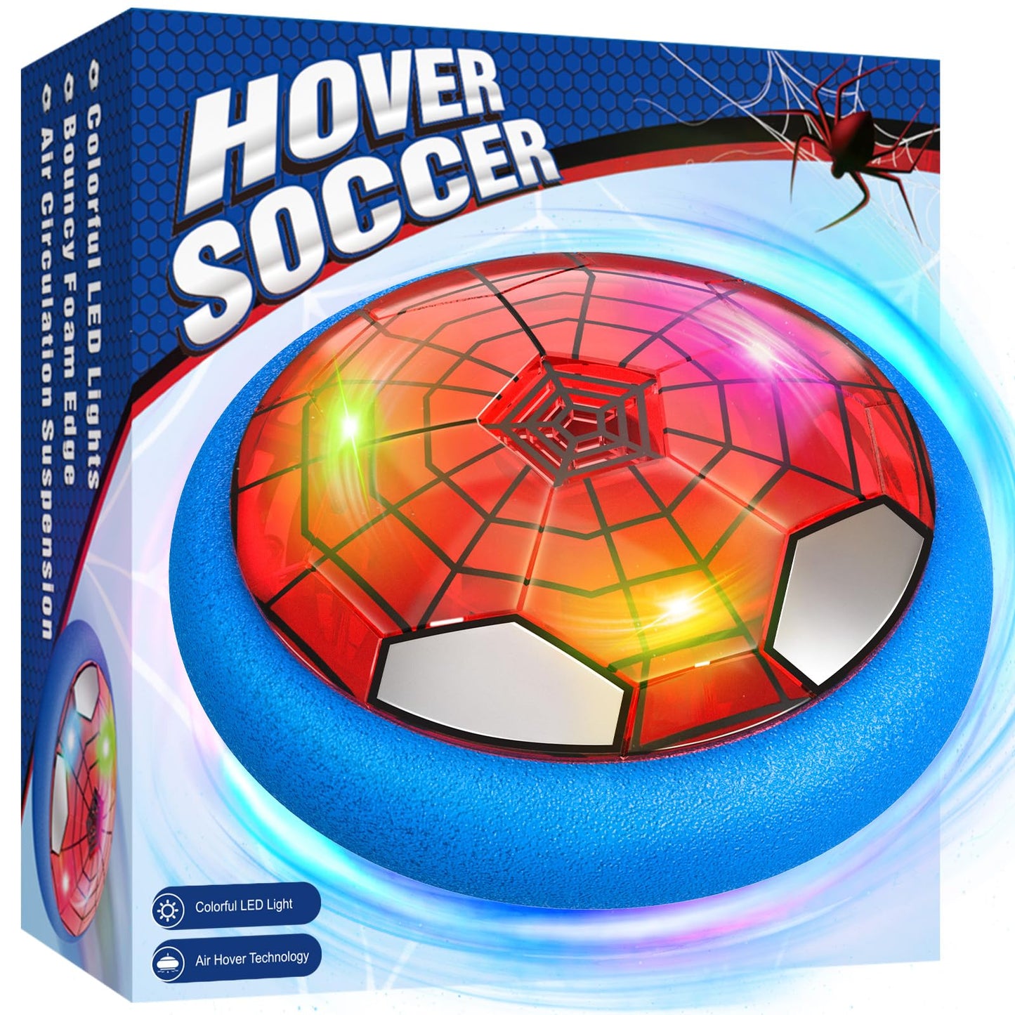 Ocditikl Hover Soccer Ball, Air Floating Soccer with LED Lights & Foam Bumper, Indoor Soccer Toys for Kids Ages 5-12, Ideal Easter Birthday for 4 5 6 7 8 9 10 11 12 Year Old Boys Girls