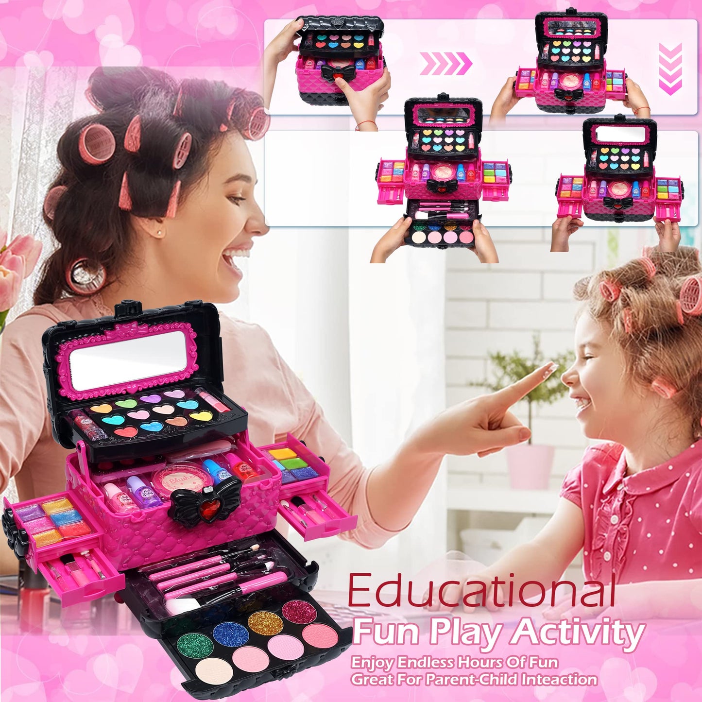 Kids Makeup Sets for Girls - Girls Makeup kit Age 4-6, Play Make Up Kit,Maquillaje para Niñas,Toys for Little Girl,Princess Toddler Kid Stuff Ages3-12 Year Old Girl Birthday Gifts