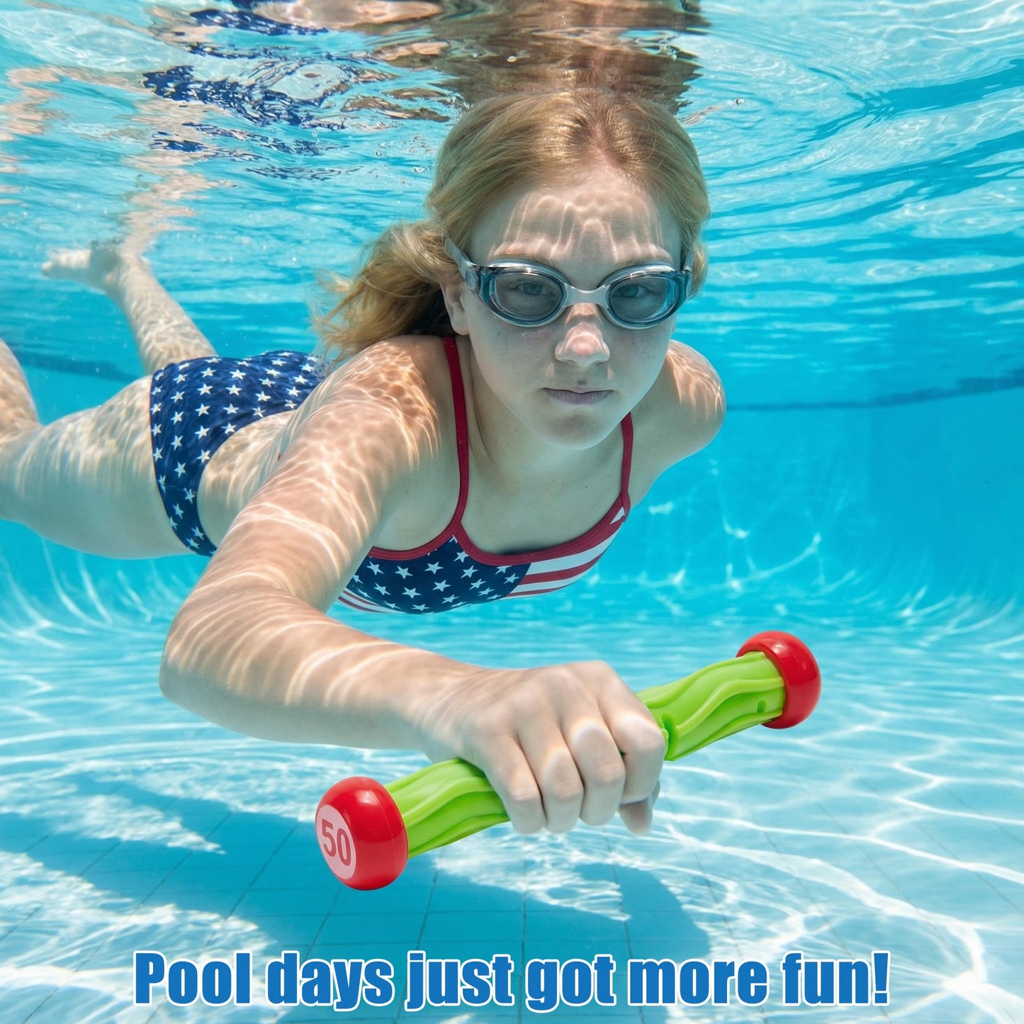 PARENTSWELL 17 Pcs Pool Diving Toys for Kids Adults, Swimming Pool Toy Set Includes 8 Dive Torpedos, 5 Diving Sticks & 4 Diving Rings for Swim Pool Games, Water Fun Games