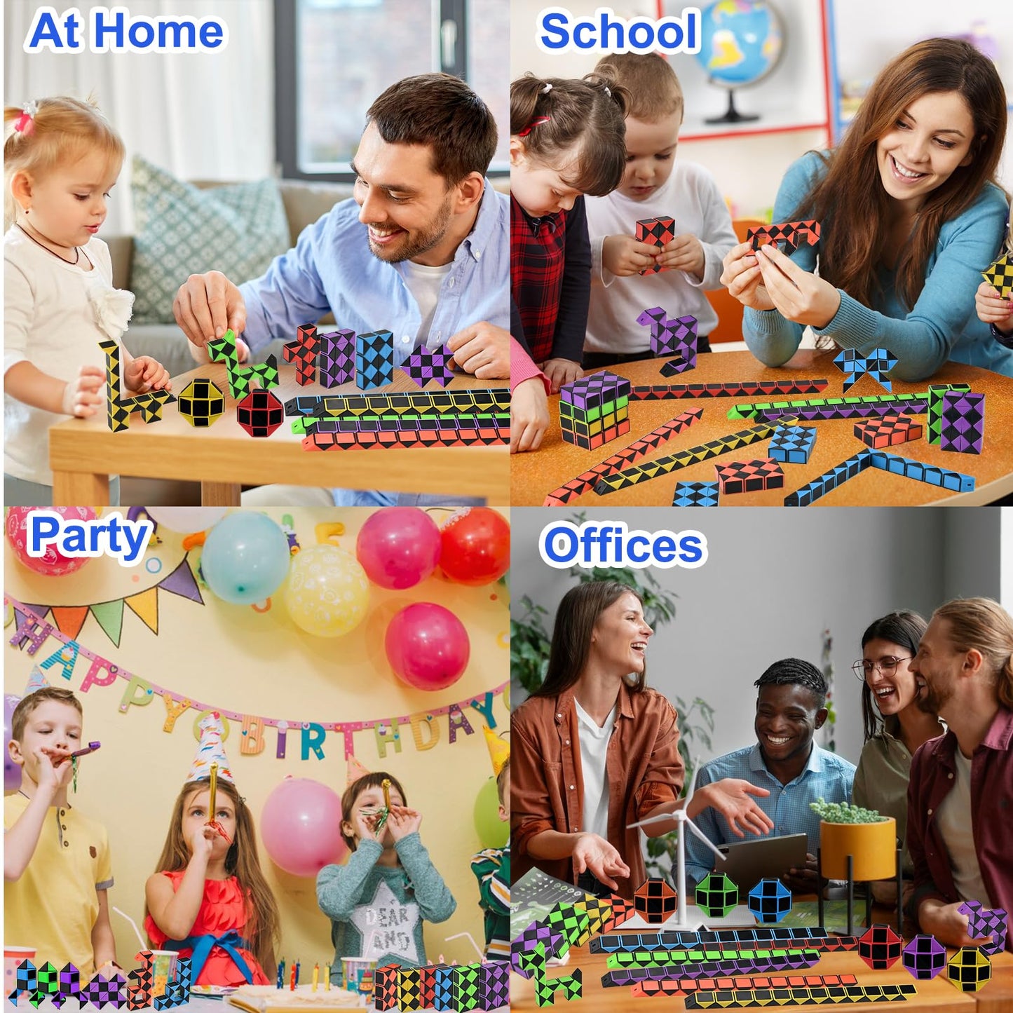 GOLDGE 28 Pack Mini Cube Puzzle Fidget Toys - Bulk Party Favors & Goodie Bag Stuffers for Kids, Travel Toys for Ages 4-8, Treasure Box Toys for Classroom, Birthday & Back to School Gifts