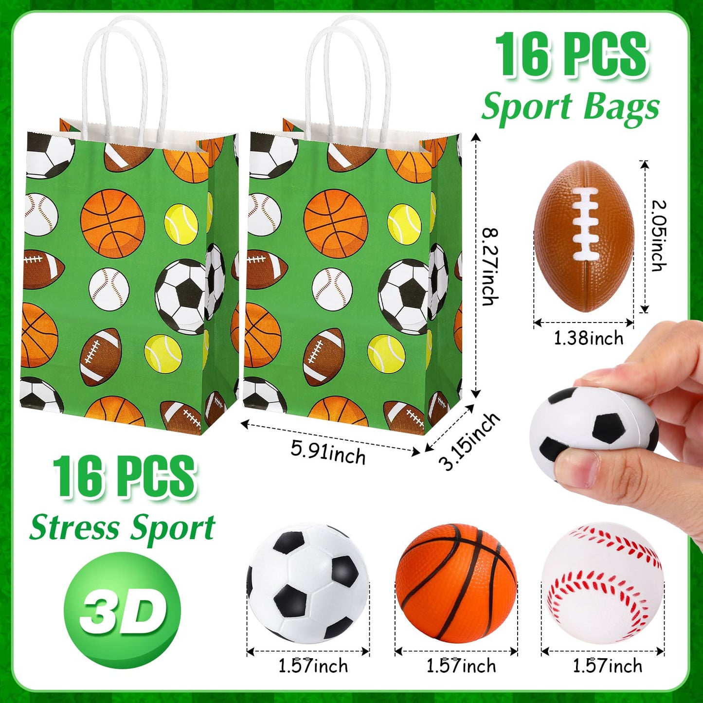 Aoriher 162 Pcs Sport Party Favors, Sport Gift Bag Fillers Foam Basketball Soccer Baseball Football Tattoo Stickers Keychains Sticker Charm Bracelets Wristband Pull Back Cars for Party Supplies