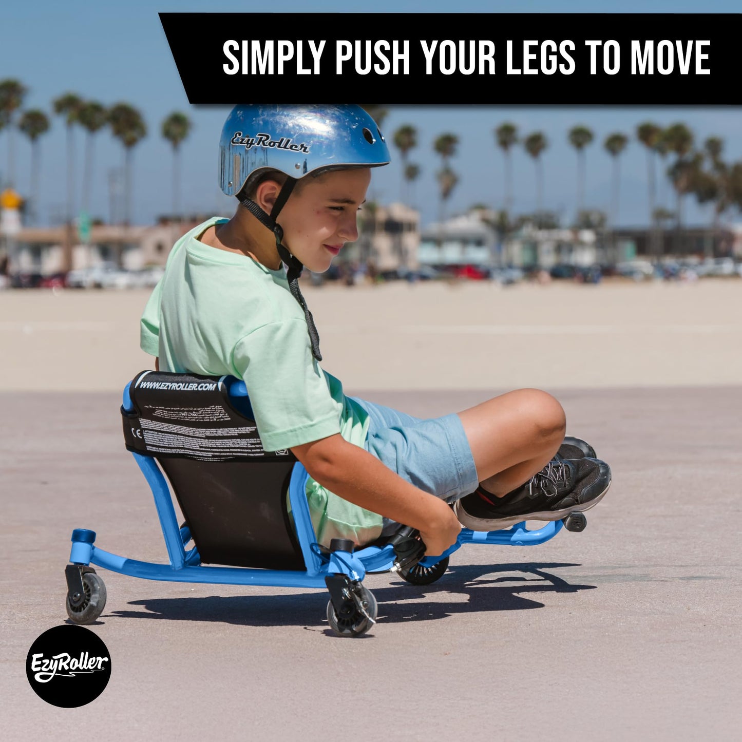 EzyRoller Spinner X Ride On Toy for Kids, Ages 4-12, Up to 154 lbs - Blue
