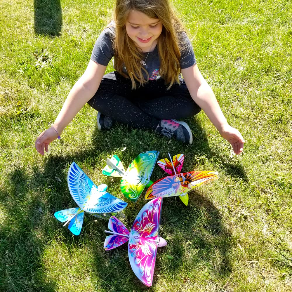 MUKIKIM eBird Blue Pigeon - Flying RC Bird Toy for Kids. Indoor/Outdoor Remote Control Bionic Flapping Wings Bird Helicopter. USB Recharging