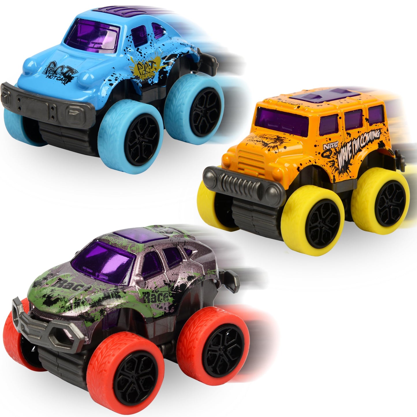 Monster Truck Christmas Stocking Stuffers for Boys Age 3-6 – Pull Back Monster Trucks for Party Favors, Set of 8