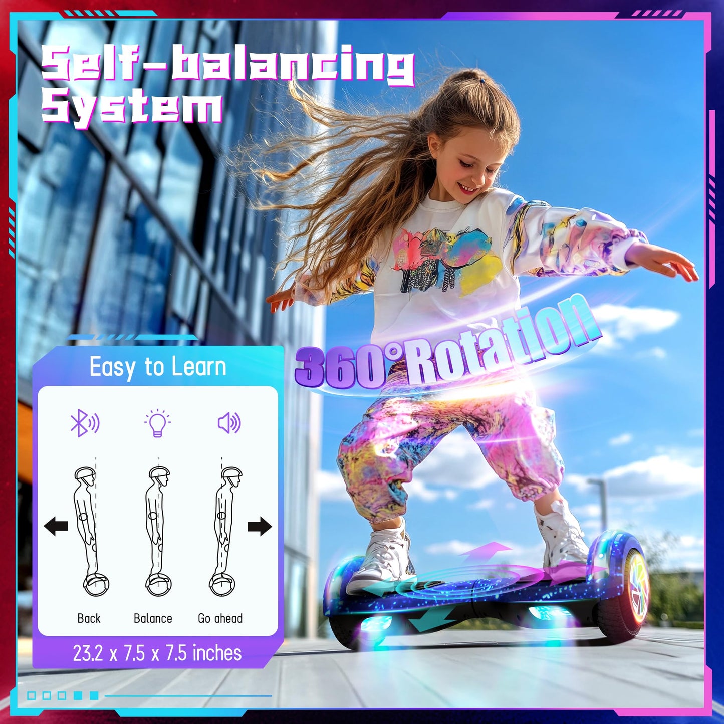 SISIGAD Scooter, 6.5" Flash Wheels & Corlorful LED Lights, All for Girls Boys Kids Ages 6+