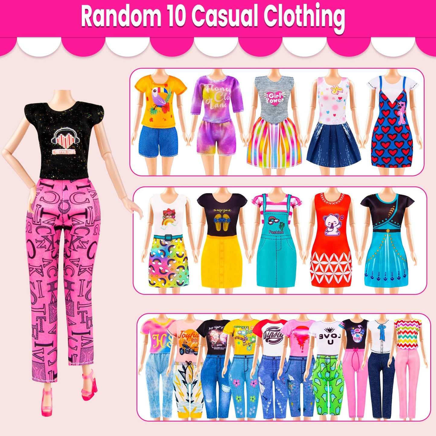 137 Pcs Doll Closet Playset Clothes and Accessories for 11.5 Inch Dolls, Included Princess Dresses,Fashion Dresses,Casual Clothing,Swimsuits,Bags,Shoes,Doll Dress up Toys for Girls Kids Toddlers Gifts