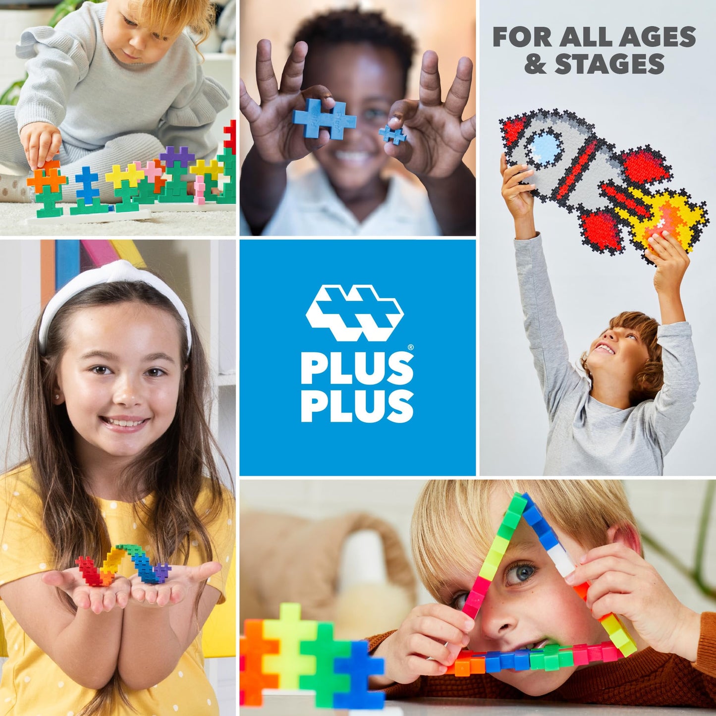 Plus-Plus: Super Tube - Glow-In-The Dark Mix -500 Pieces– Construction Building STEM Toy, Interlocking Mini Puzzle Blocks, Open Play Set, Kids Ages 5+