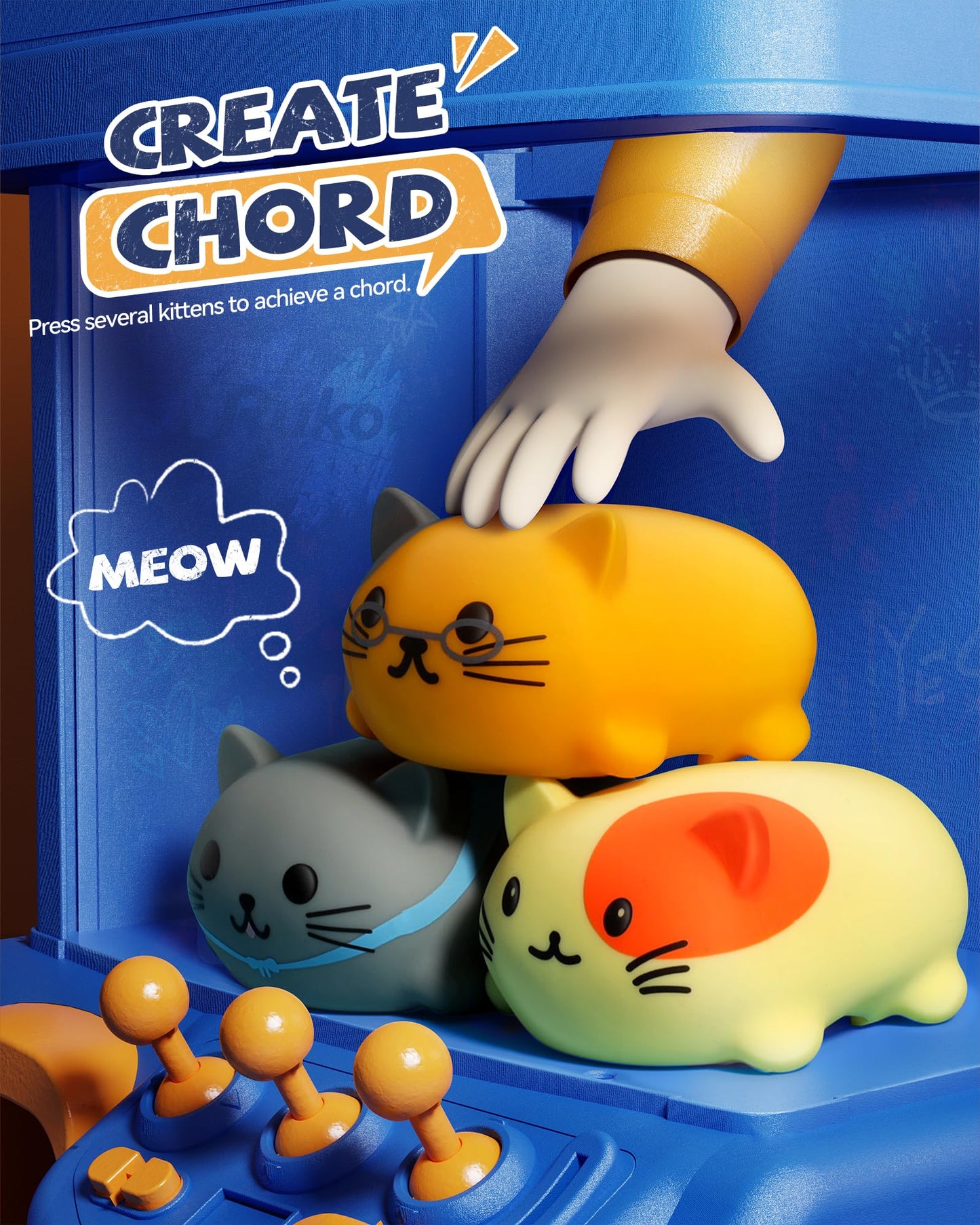Ruko 1701 Musical Cats Piano Keyboards with Cute Meow Tone, Press Play Music Scale, Fun Music Toys for Kids, for Boys & Girls Age 3 4 5 6 7 8 9, Educational Instrument (8Pcs)