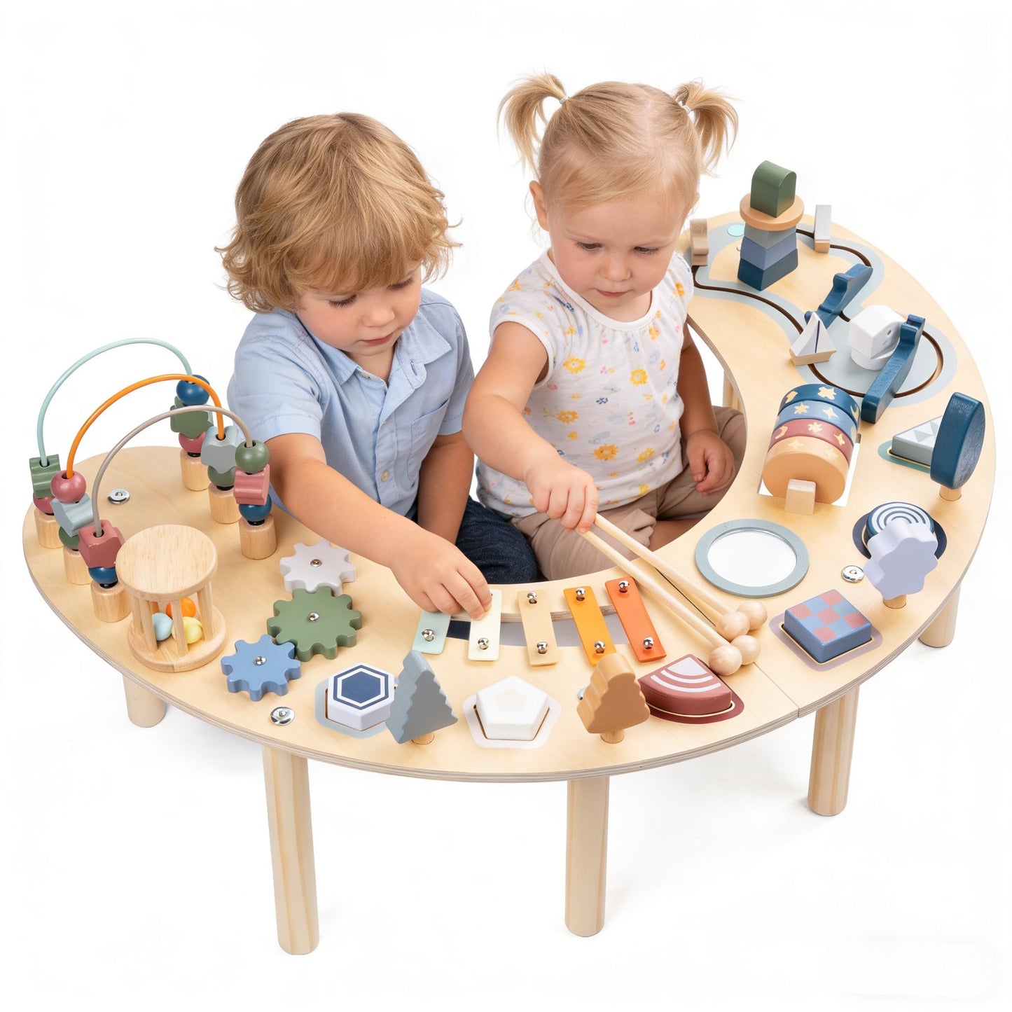 GLCforever Montessori Activity Table for 1-3 Year Old | Large Size Busy Board & Sensory Toys | Learning Activity Center for Baby for 1 Year Old Boy or Girl