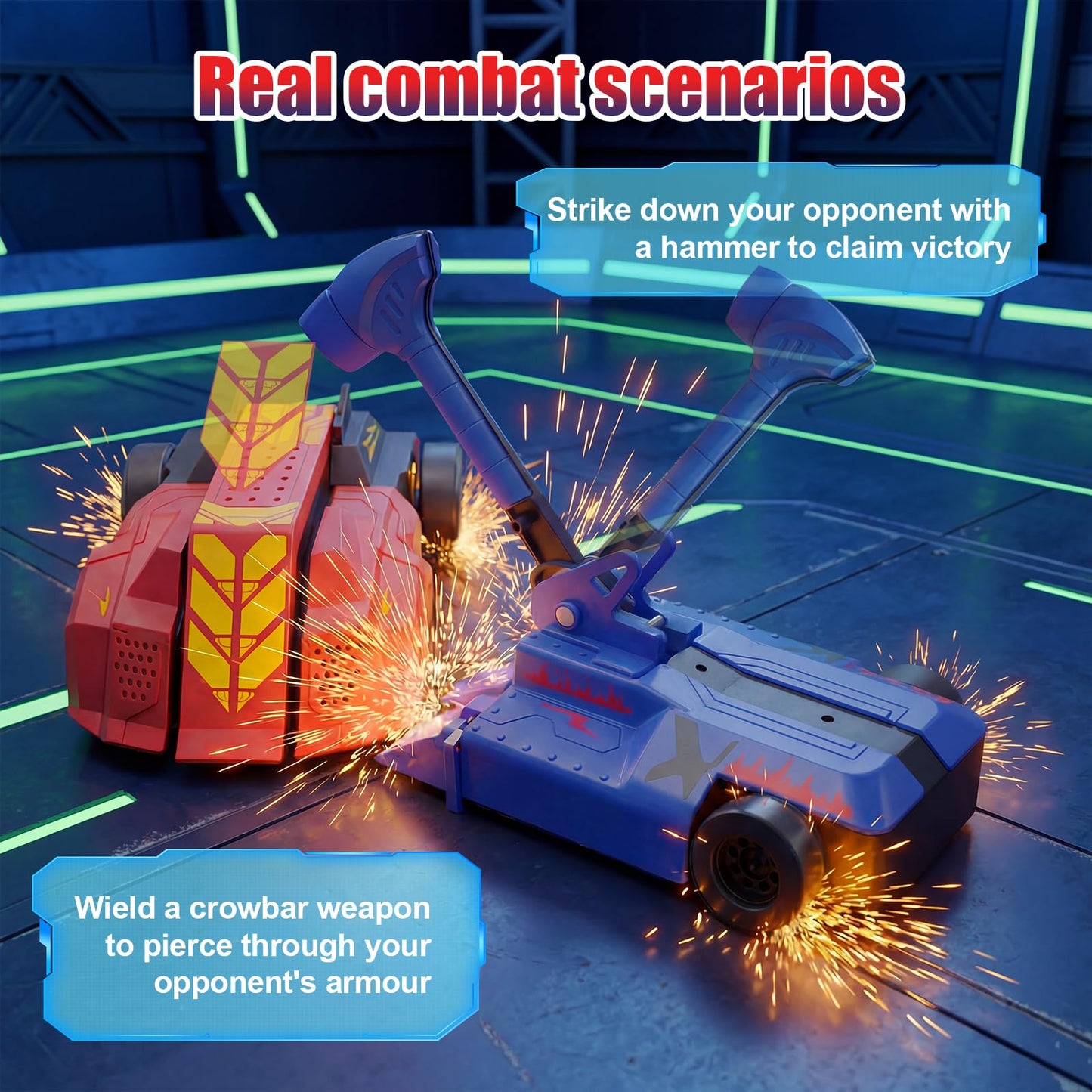 Crakrora Battle Bots Toys for Boys Ages 6-12 - Remote Control Fighting Robots for 2 Player Battle Game, Combat Robot Action Figures, STEM Toys for Kids Age 6 7 8 9 10 11 12 Year Old