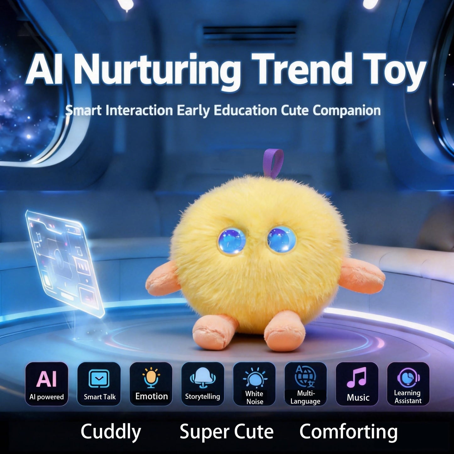 CINQALETHE Emotional Support AI Robot Toy Companion Pet – Smart Interactive Plush Toys for Kids, Realistic Intelligent Robotic Stuffed Pets Animal with Emo AI Technology