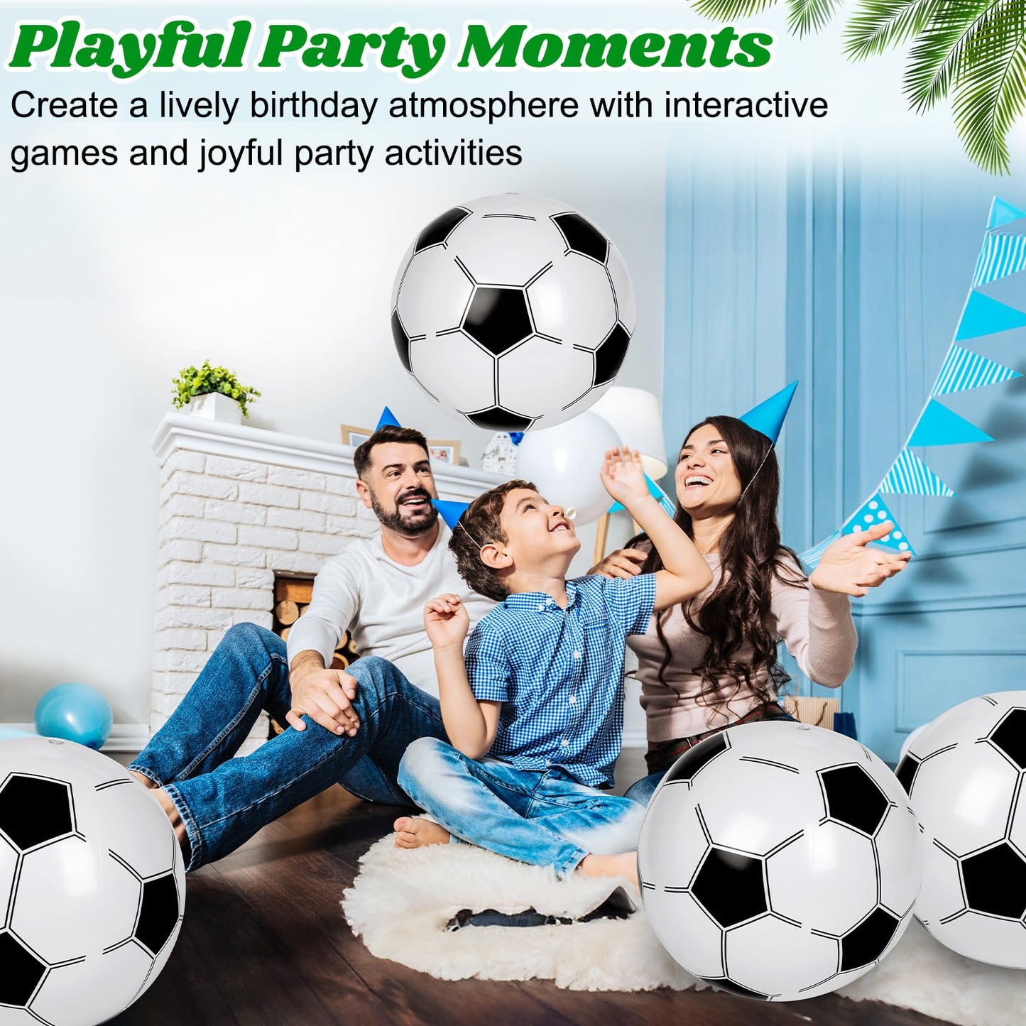 Mototo 60 Pack Inflatable Soccer Beach Balls Bulk, 16 Inch Blow up Soccer Beachballs Inflatable Balls for Indoor Outdoor Summer Beach Pool Super Bowl Themed Sport Game Decoration Birthday Party Favor
