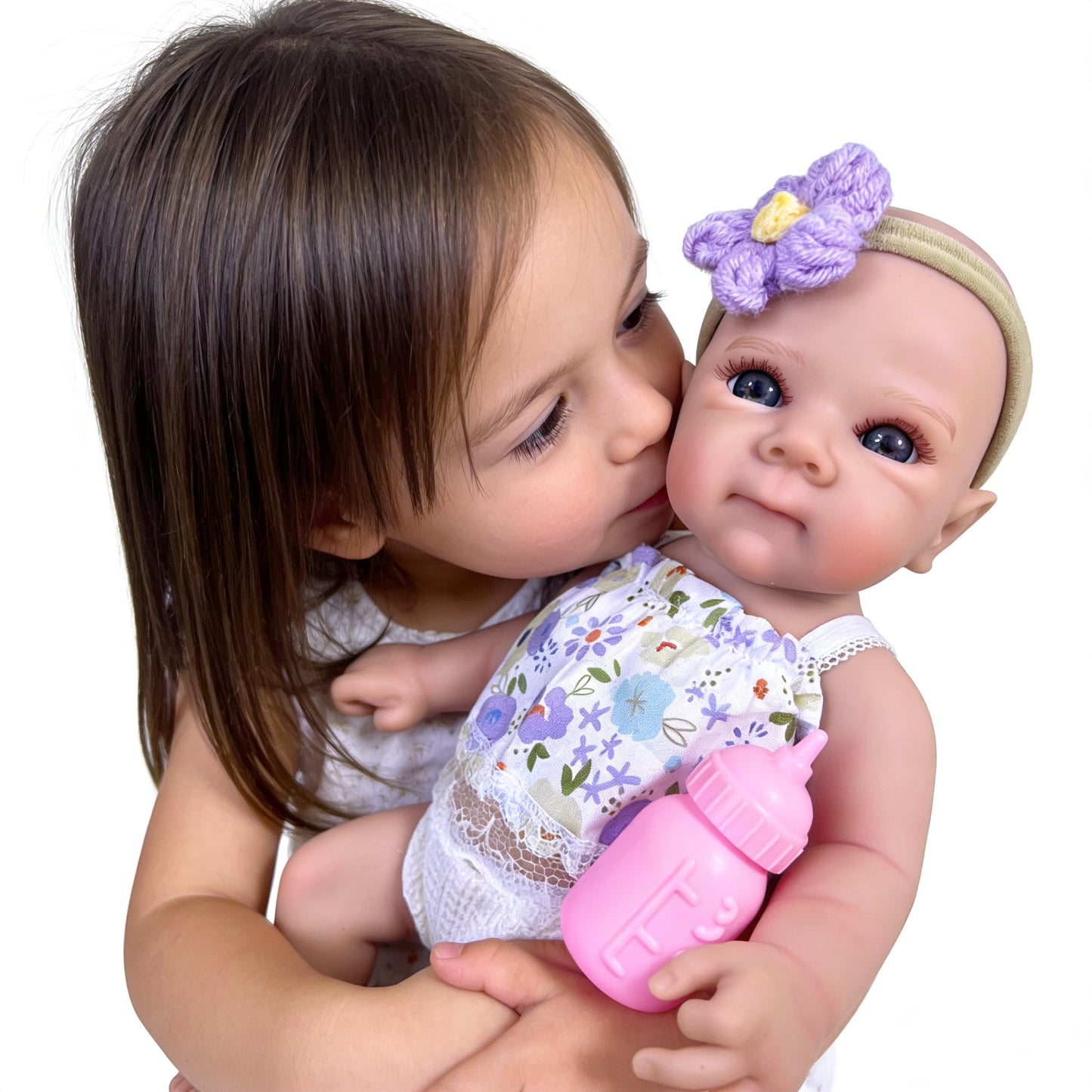 MRB Silicone Reborn Baby Dolls, 12 Inch Realistic Newborn Baby Dolls, Full Solid Silicone Reborn Washable Girl Doll Gift for Collectors & Kids Ages 3+