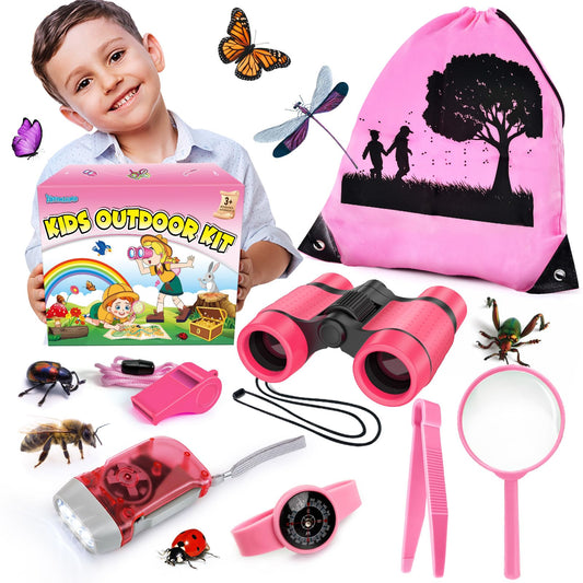 YOPINSAND Kids Explorer Kit & Bug Catcher Kit, Camping Gear for Kids, Outdoor Exploration Set with Backpack & Binoculars, Ideal Outdoor Adventure Toys for Boys Girls 3-12