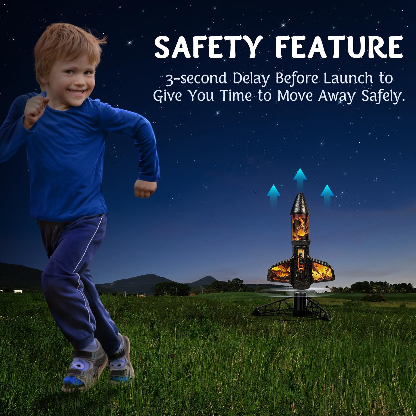 Rocket Launcher for Kids - 200 Ft of Flight Altitude, Model Rocket with Launch Set, Rockets Outdoor Toys with Safely Parachute, Easter Birthday Toys for Boys & Girls Ages 5 6 7 9 10 12 8-13 Years Old