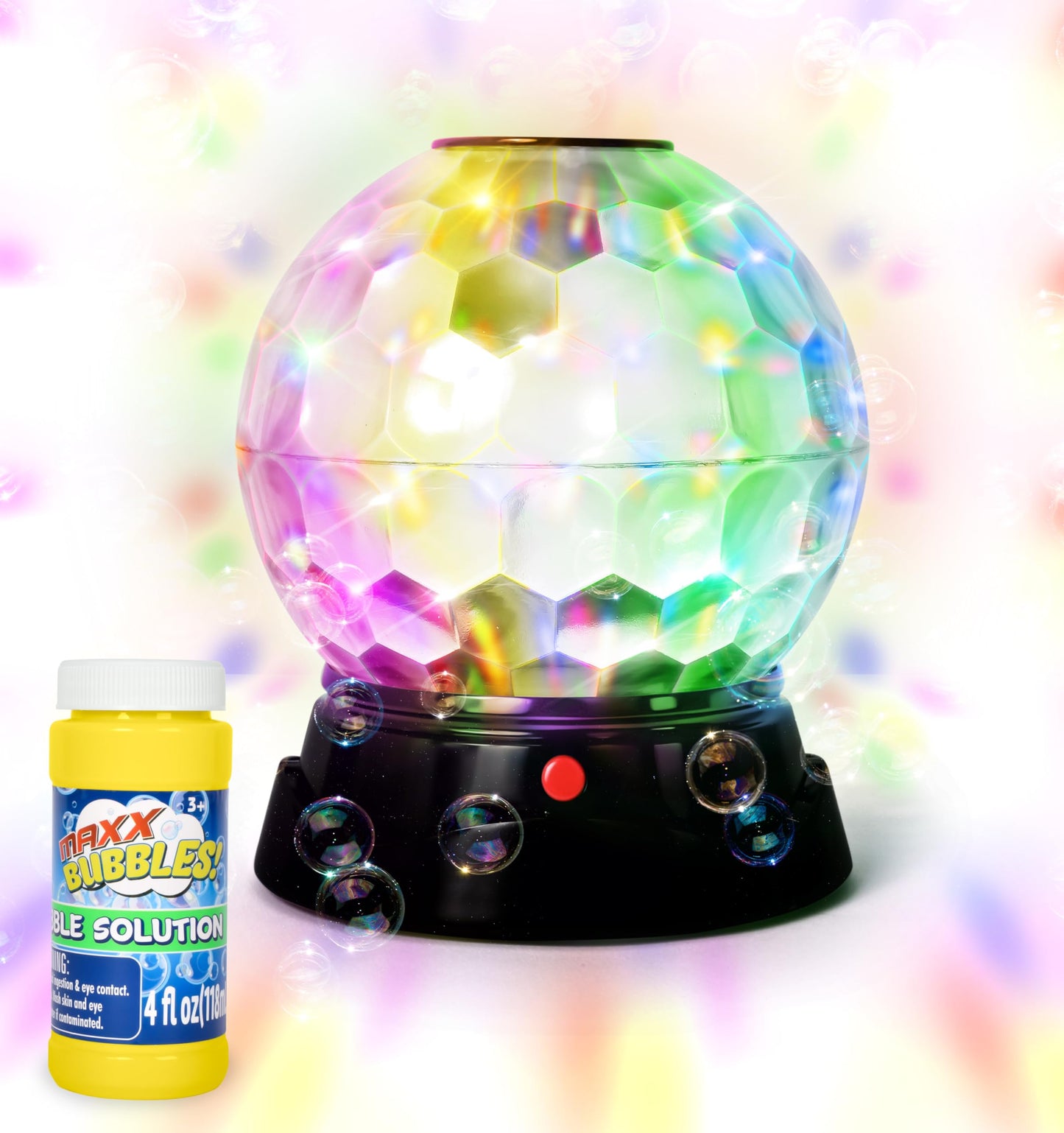 Maxx Bubbles Bubble Light Show – Large Bubble Machine with Spinning Disco Lights | Automatic Bubble Maker for Kids & Adults | Perfect for Parties, Weddings, Birthdays, and Events