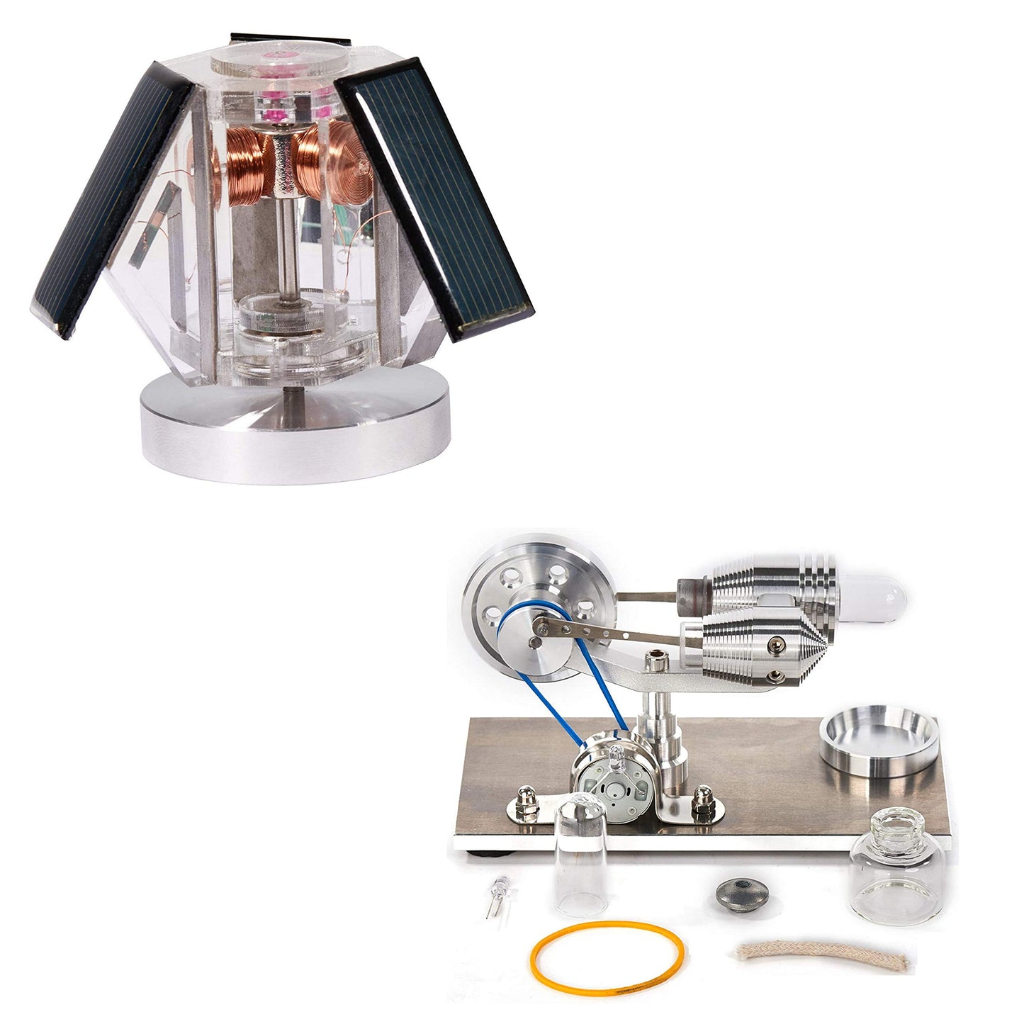 Sunnytech Mini Solar Vertical Mendocino Motor Hot Air Stirling Engine QZ08A-SC010