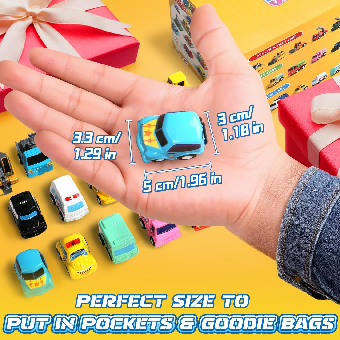 Fajiabao 18 PCS Toy Cars for Toddlers Mini Pull Back Cars Trucks Pinata Stuffers for Kids Party Favors for Kids 3-5 Classroom Prizes Basket Bulk & Goodie Bag & Treasure Box for 2 3 4 5 6 Boys Girls