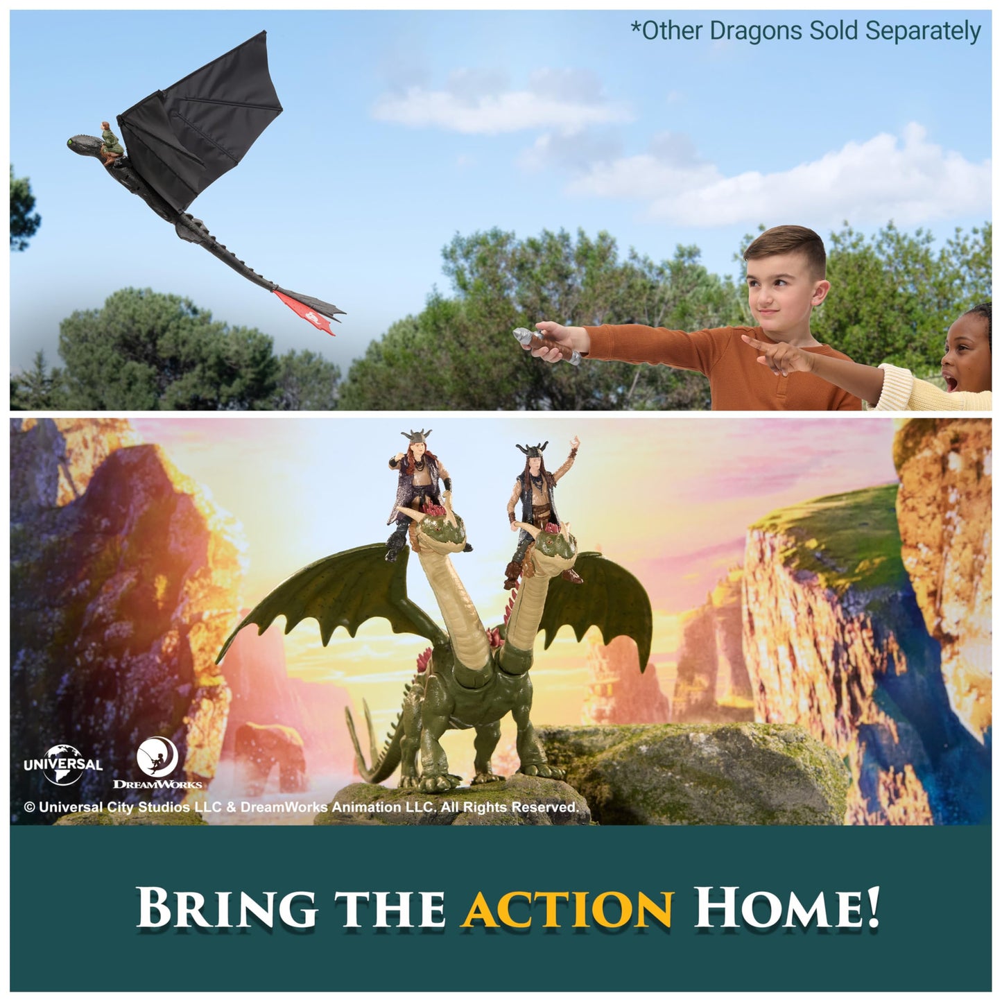 DreamWorks Dragons - How to Train Your Dragon - Krokmou Flying Figure 76 cm - Radio Controlled Figure with Flying Wings and Adjustable Tail - Realistic Movements - Children's Toy Ages 4+