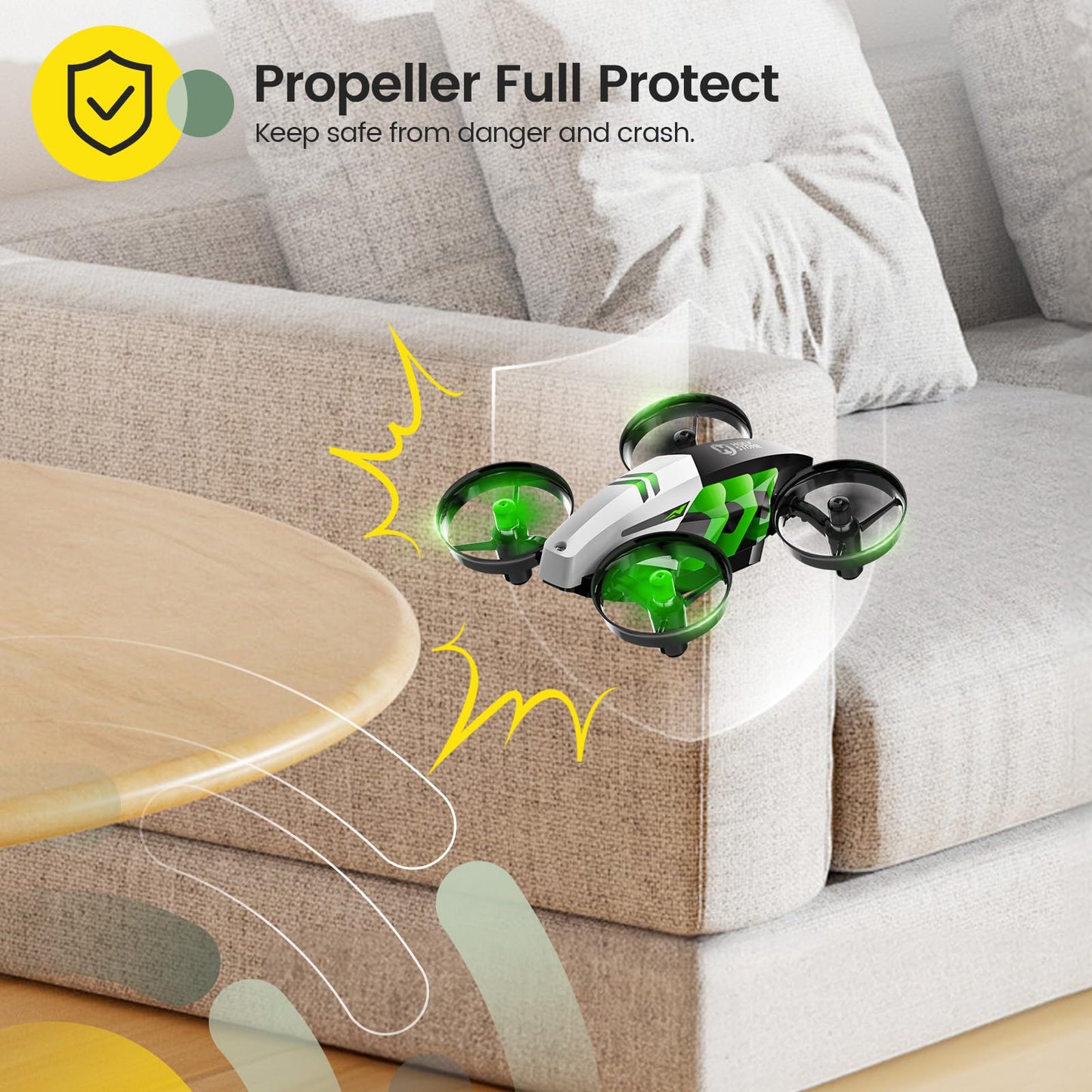 Holy Stone HS210T Drones for Kids, 2 IN1 MINI Indoor Drone with Land & Fly Mode, Four Posture Deformations RC Quadcopter with 3D Flip, Auto Hovering, Easter day& Birthday Toy Gift for Boys and Girls