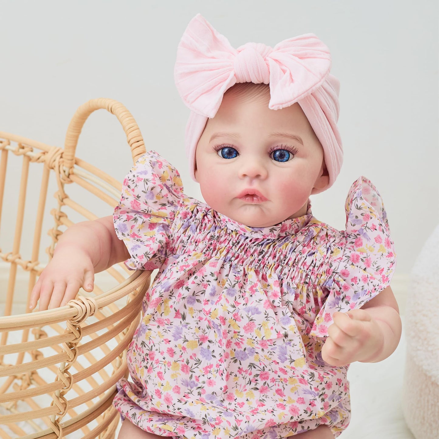 FOCKOF Realistic Reborn Baby Dolls - 18 Inch Real Life Baby Doll Girl Lifelike with Accessories for 3+ Years Old (Pink)