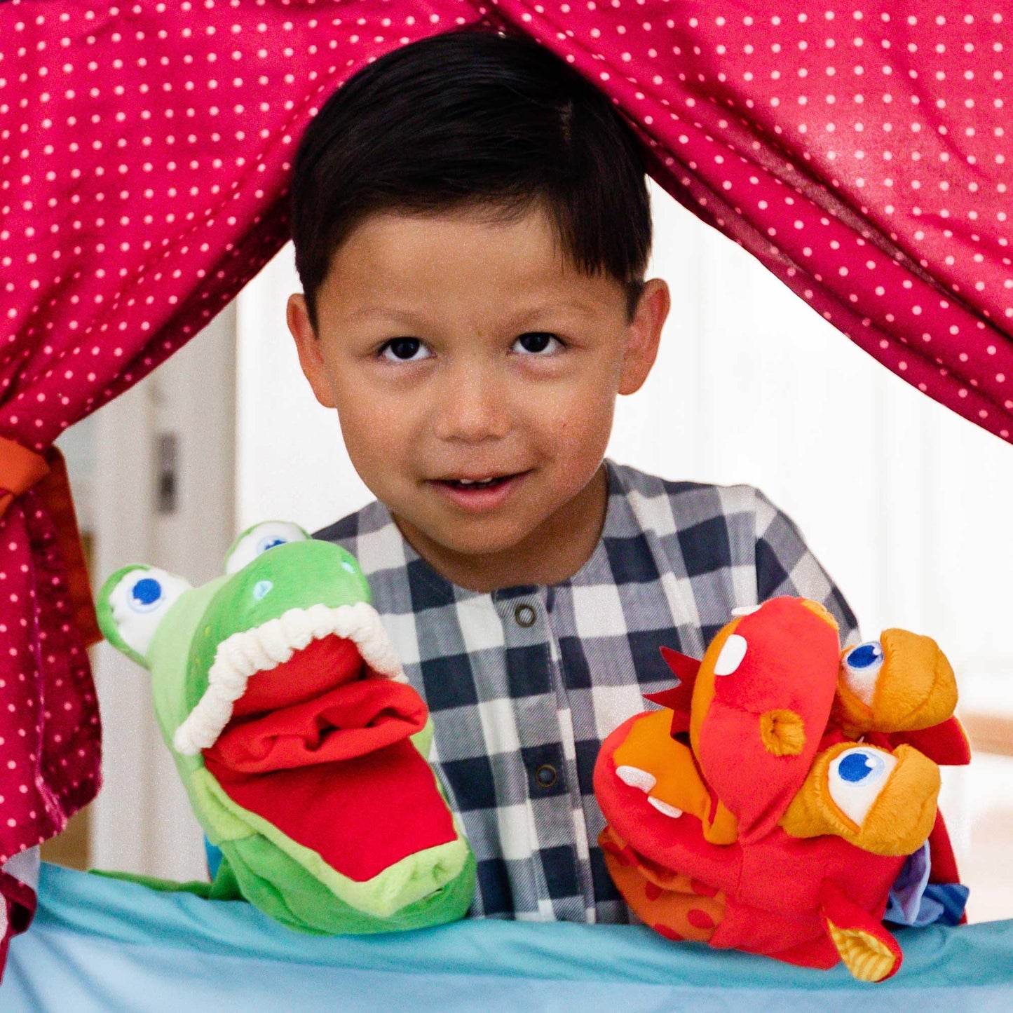 HABA Glove Puppet Eat it Up Dragon - Hand Puppet that Eats Small Objects, Perfect Toddler Toys for Ages 18 Months+, Sensory Hand Puppets, Preschool Toys