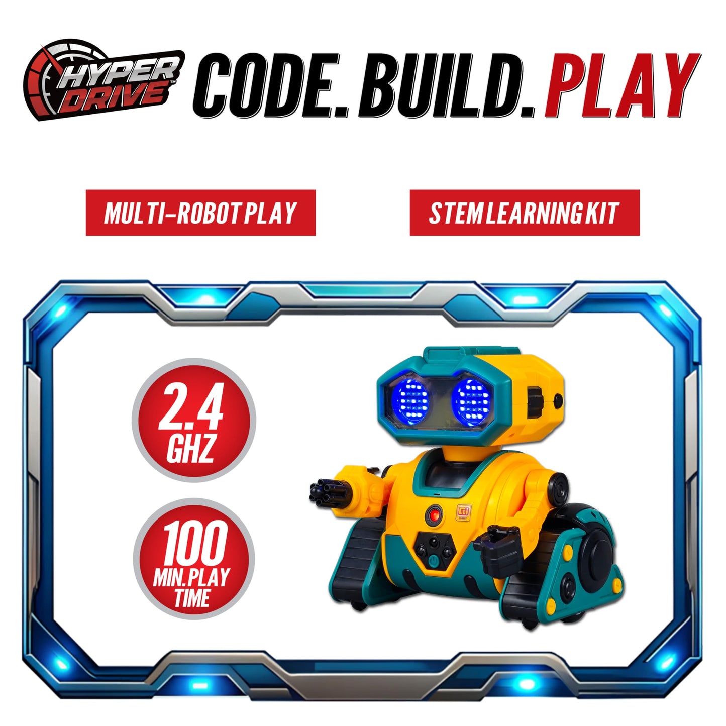 Hyper Drive Smart-Bot Coding Robot Kit for Kids – STEM Robotics Toy with Easy Programming for Beginners – Build, Code & Play Educational Robot