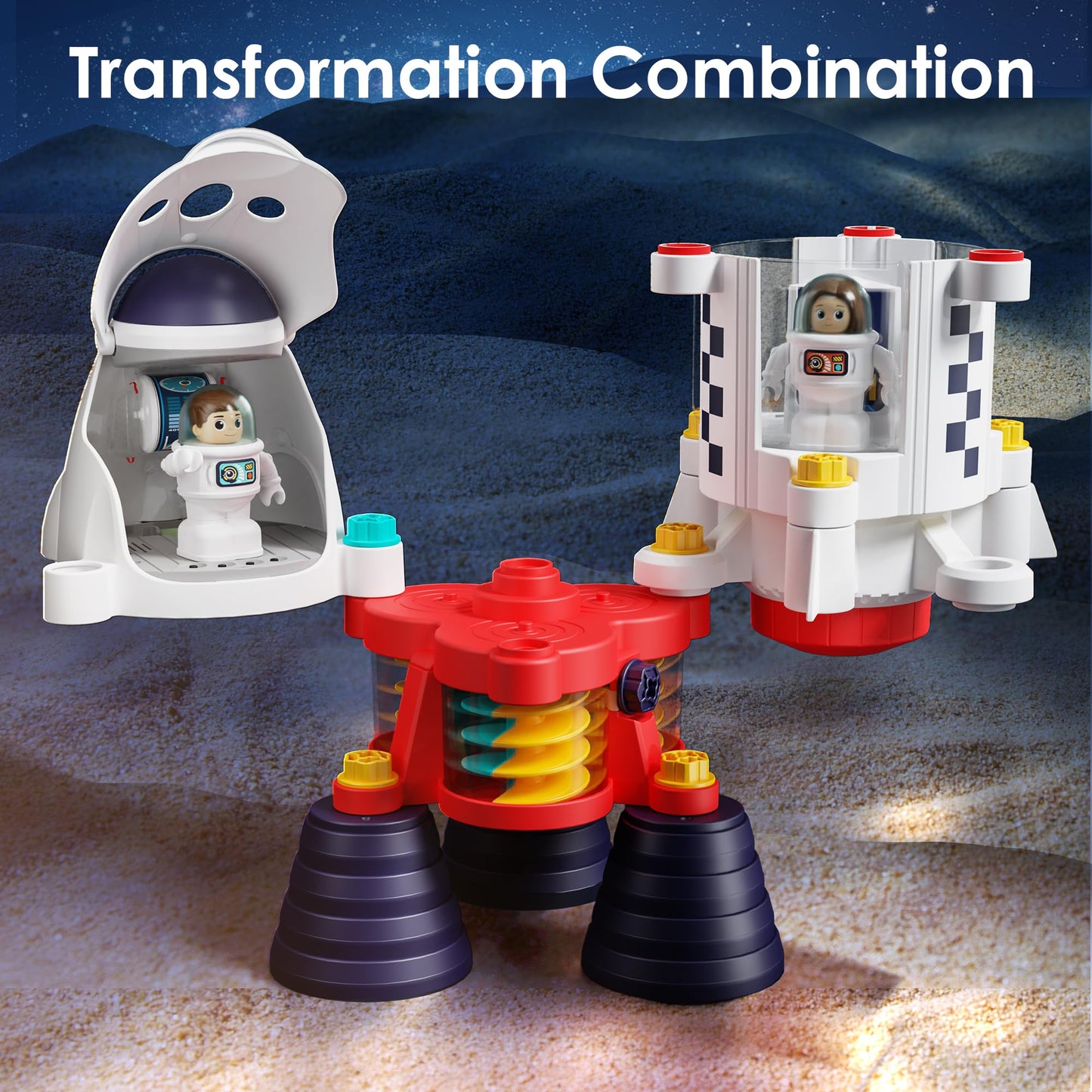 iPlay, iLearn Rocket Outer Space Toys, Kids Spaceship Playset with Space Shuttle, Electric Drill, 2 Astronauts, Educational STEM Take Apart Adventure Gift for 3 4 5 6 7 8 Year Old Boy Girl