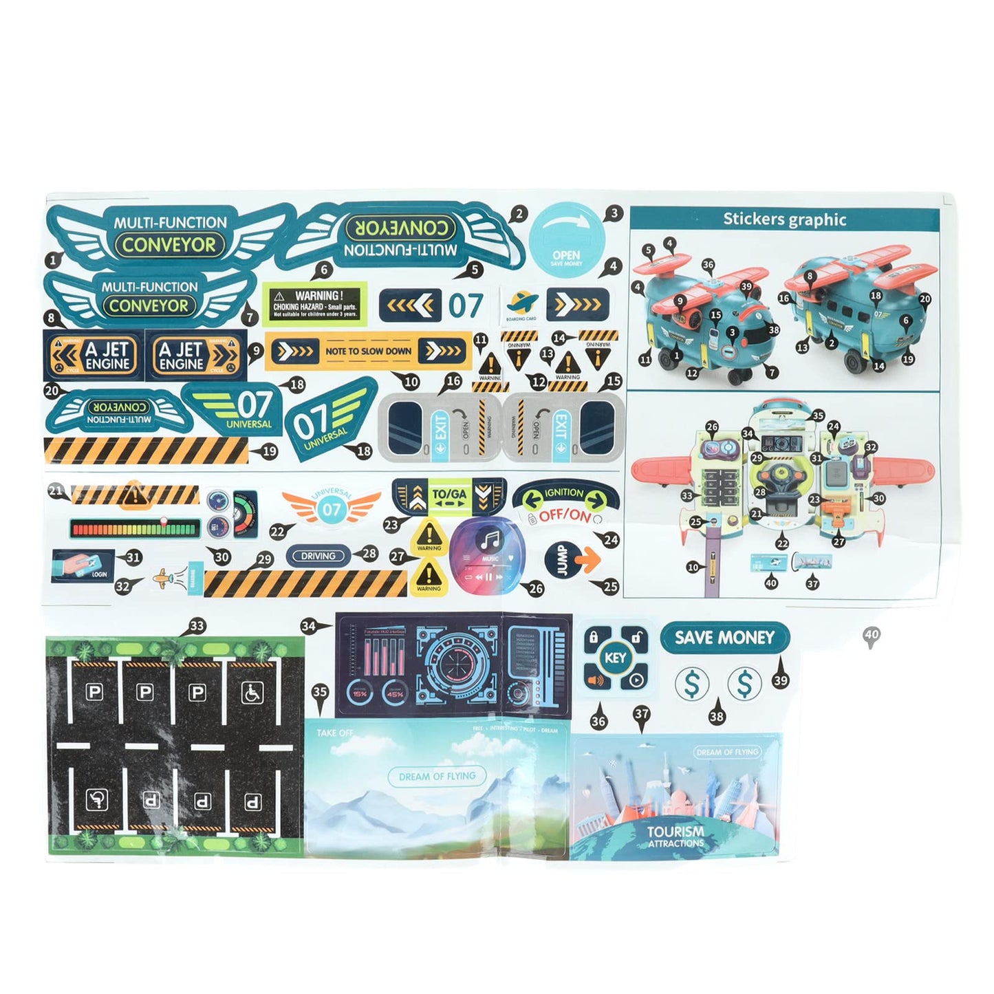 Cartoon Deformation Airplane 3 in 1 Electric Track Multifunctional Steering Wheel Driving Simulation Toys , Mist Spay Storage Transport Plane goods , Mist Spay Storage Transport Plane goods , Cartoo