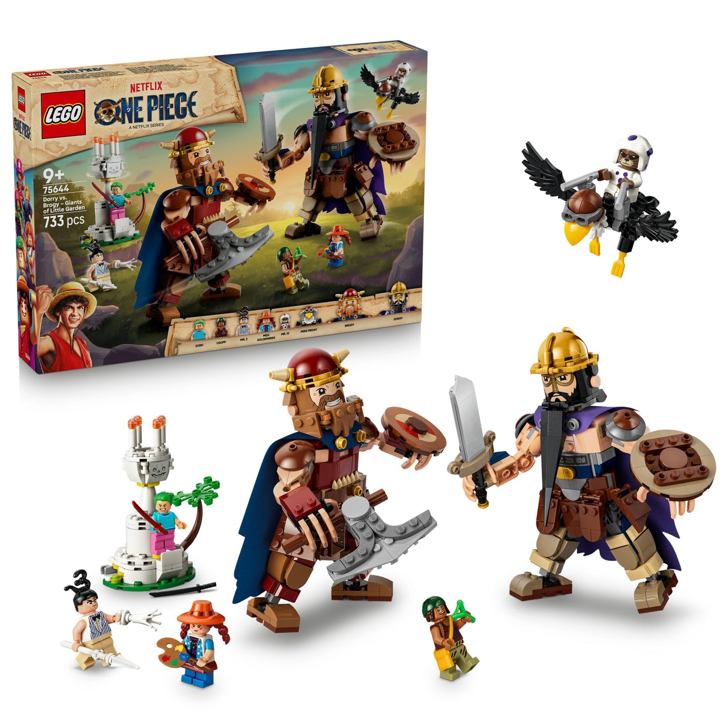 LEGO ONE PIECE Dorry vs. Brogy – Giants of Little Garden - Building Toy for Boys & Girls, Ages 9+ - with 4 Minifigures - Playset for Kids & Anime Fans - Gift for Birthdays - 75644