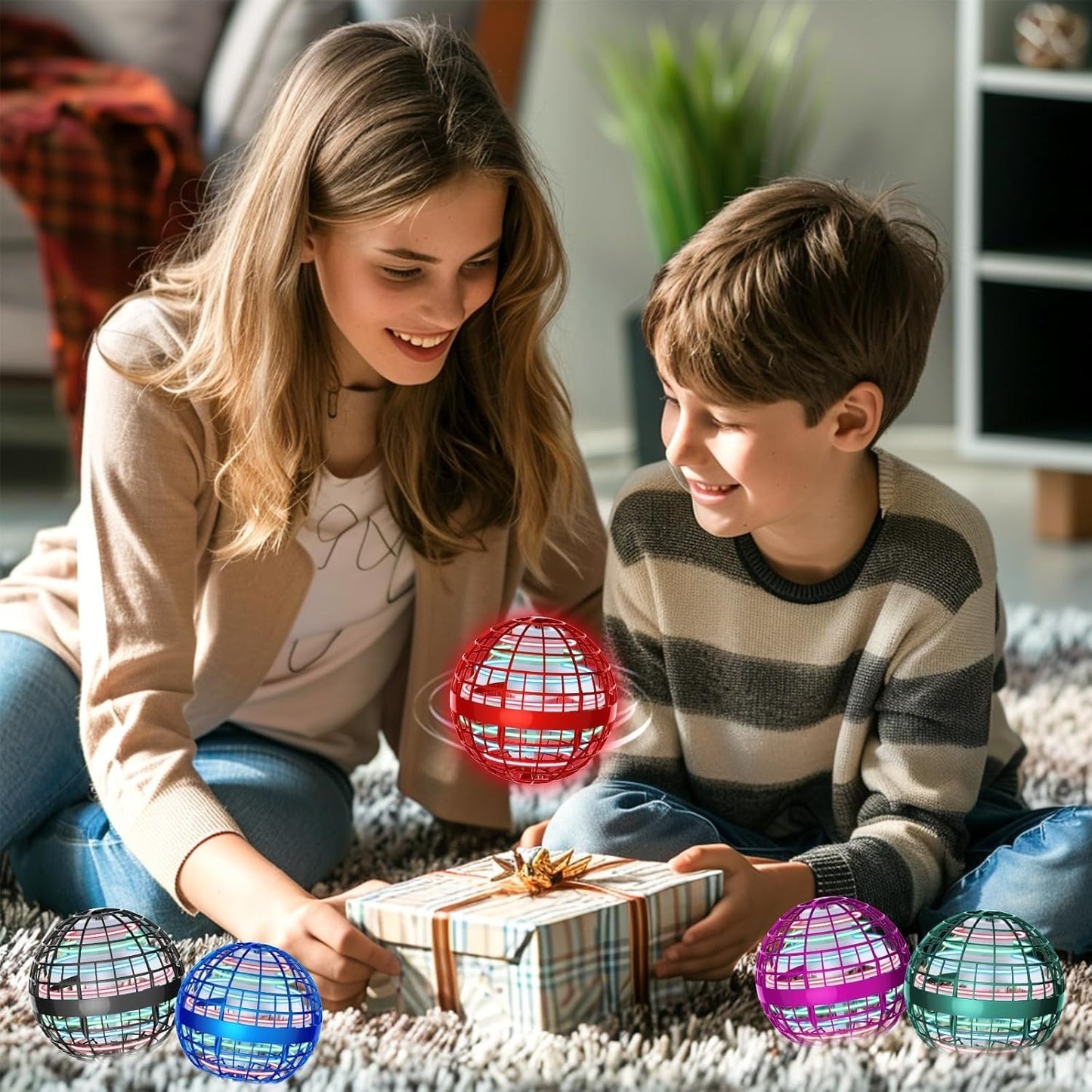UROINT 2026 Flying Orb Ball for Kids, Magical Hover Cosmic Space Boomerang Rotating Floating Mini Hand Drone Stocking Stuffer Xmas Toys for Girls Boys Teen Age 6 7 8 9+ Red