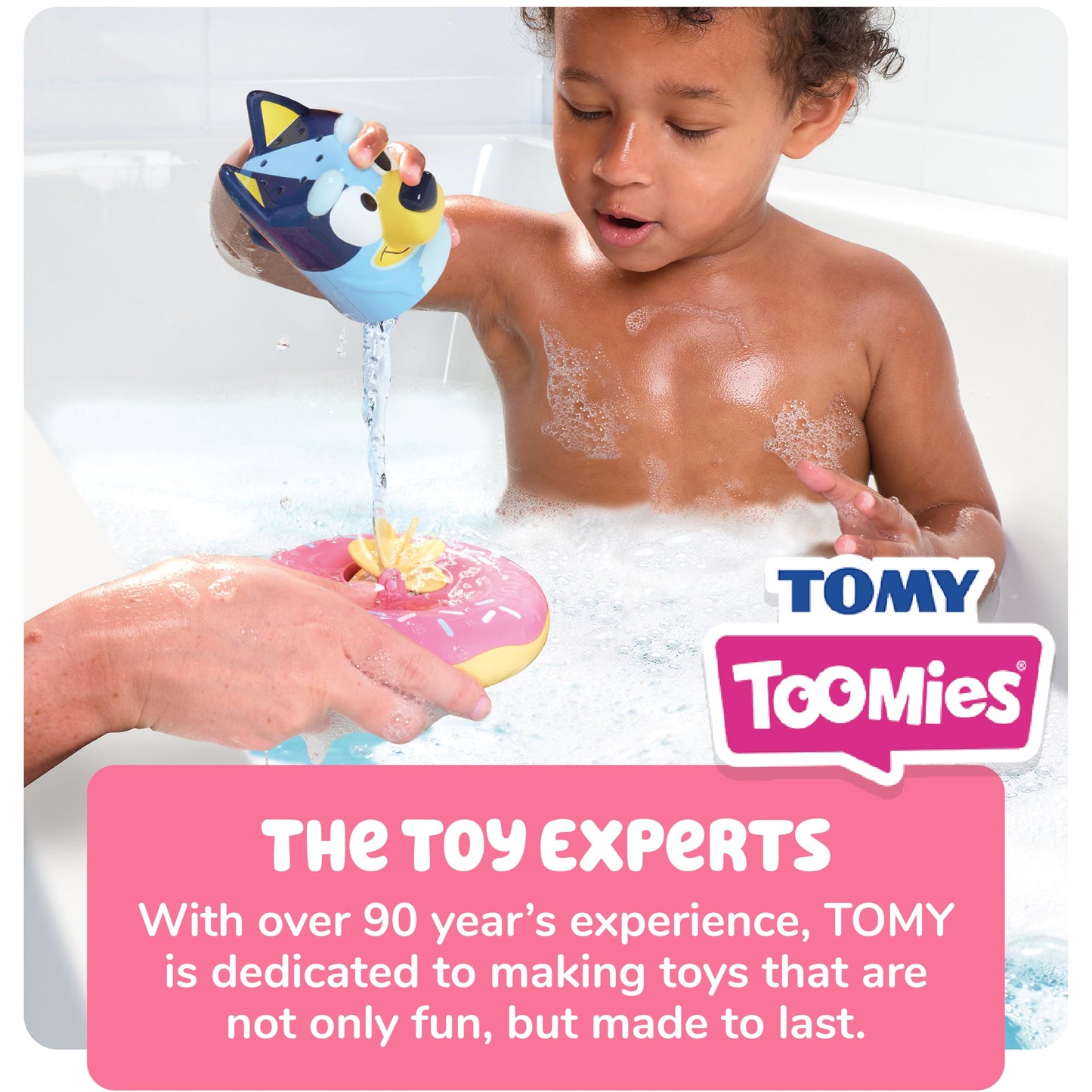Tomy Toomies Bluey Bath Toys with Pourer and Water Wheel - Sensory Water Toys - Officially Licensed - 18+ Months
