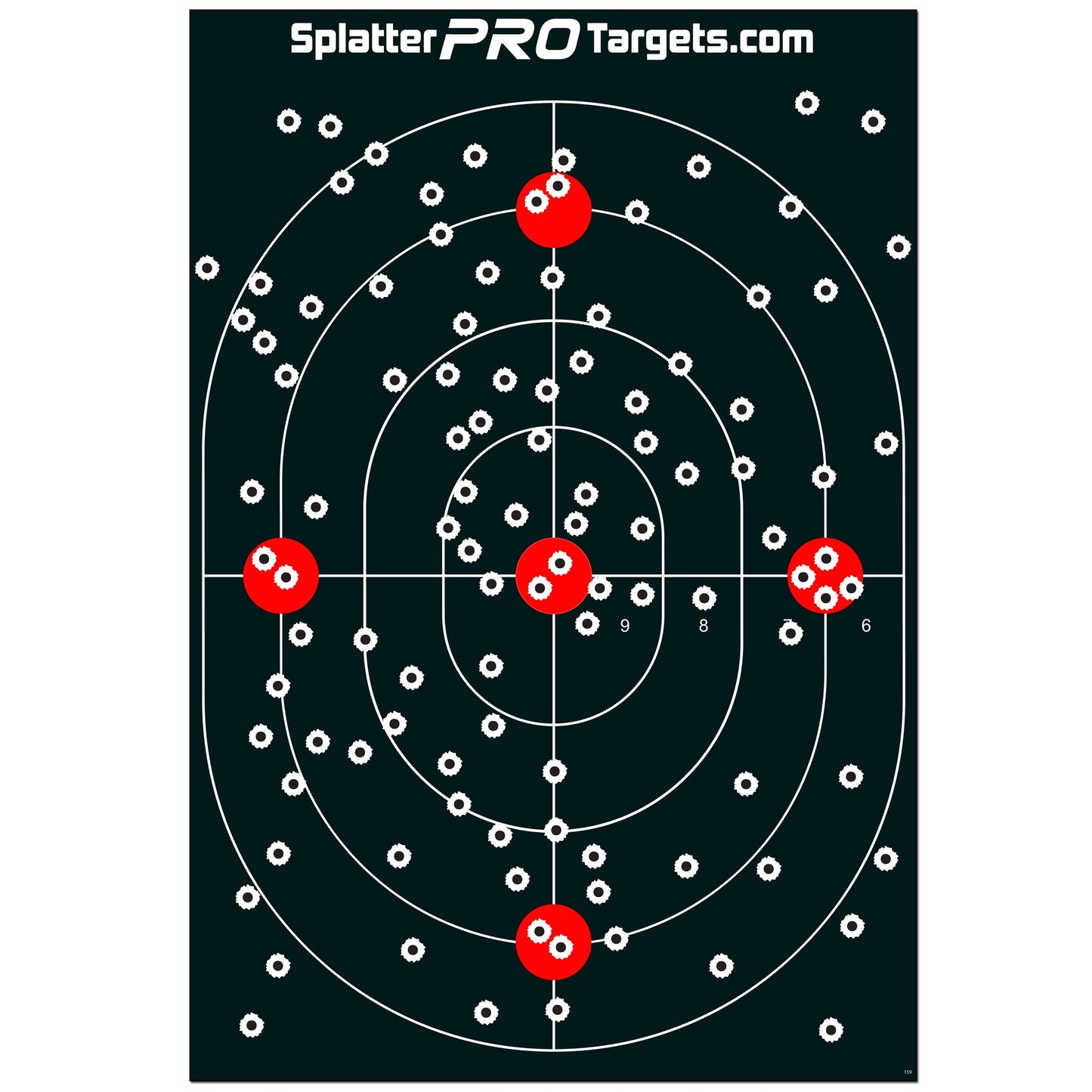 12x18 Splatter Targets. Shots Burst Bright White Upon Impact. Instantly See Your Shots. Ultimate Contrast with White on Black. (25)