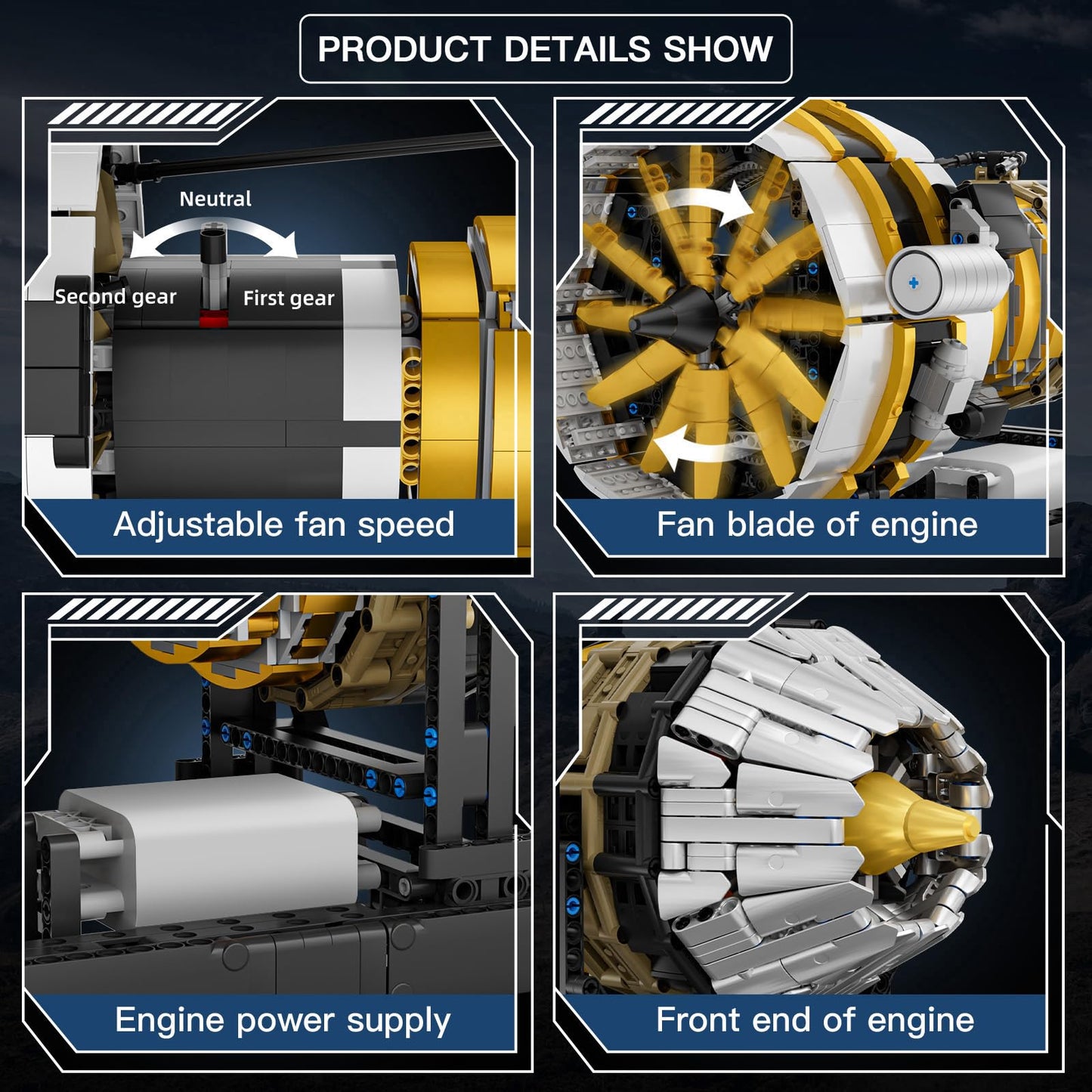 Mould King Aircraft Engine Toys Building Sets, Mini Engine Model with Motor, 10141 STEM DIY Project Building Kits, Collectible Birthday Blocks for Adults Aged 14+ (2256 Pieces)