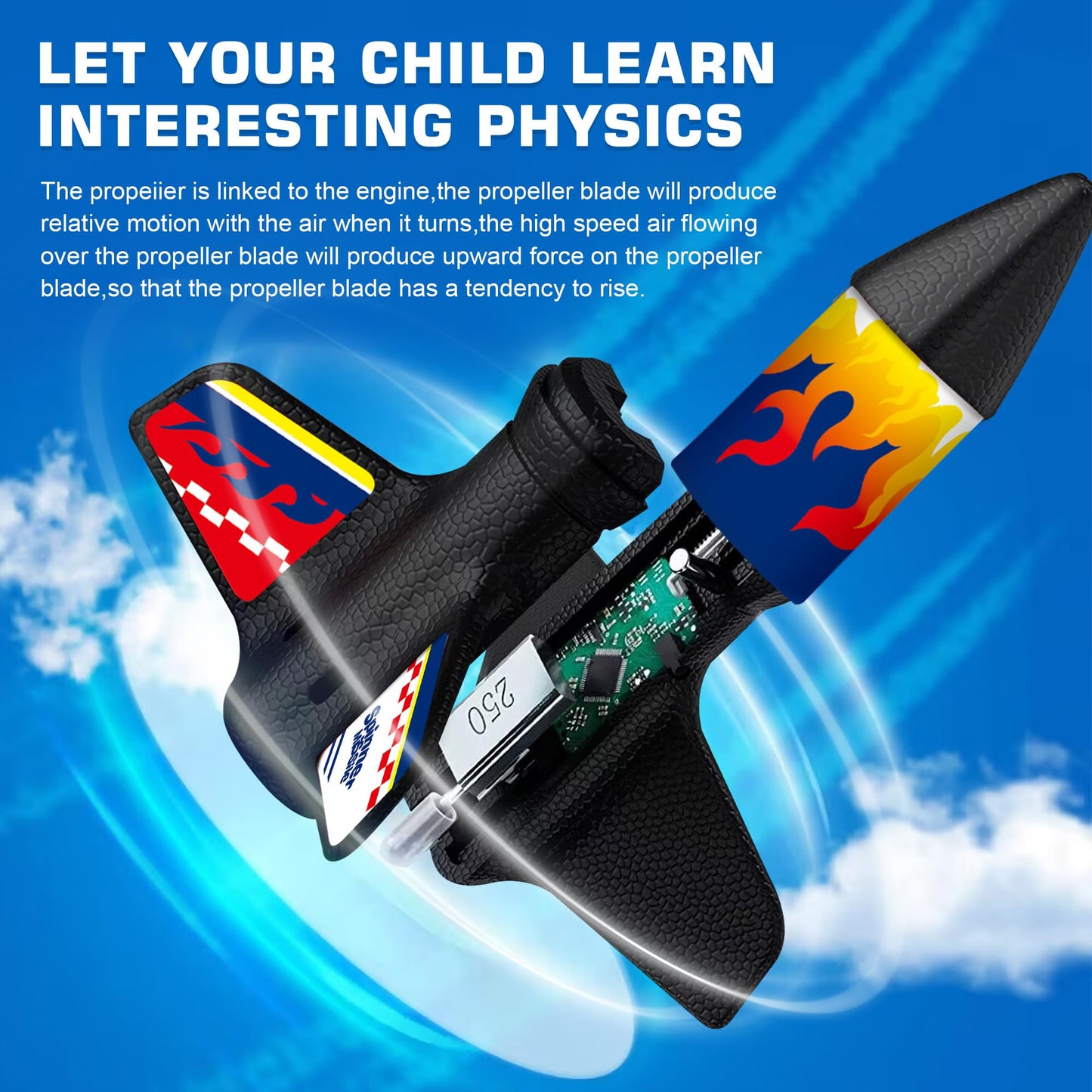 ROHSCE Rocket Launcher for Kids, Electric Flying Rocket Toy Launches Up to 250FT with Parachute Landing & LED Light, Rechargeable Outdoor STEM Toy for Backyard Play for Boys & Girls