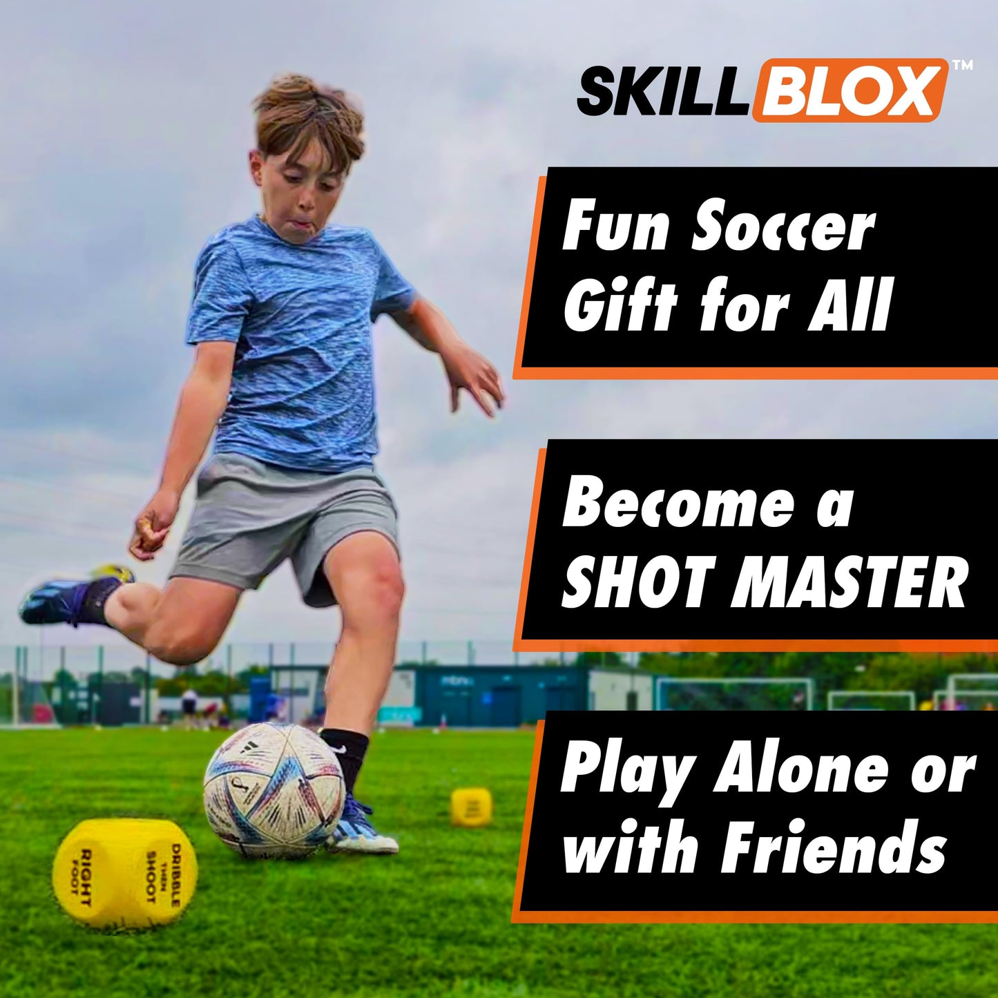 Skill Blox Soccer Gift for Boys – ShotMaster Shooting Training Dice – Fun Soccer Shooting Training Game for Kids, Boys & Girls 8–14