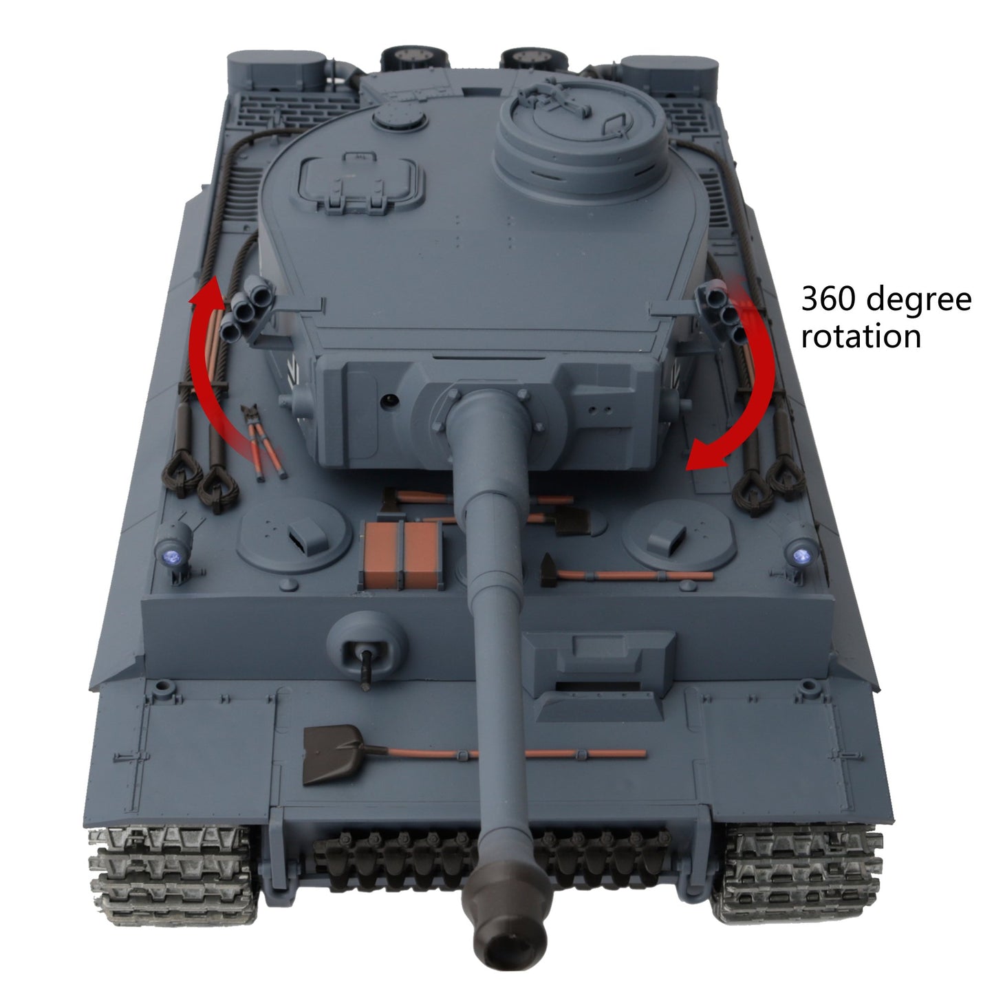 1/16 2.4ghz Remote Control German Tiger I Gray Color Tank Adults Model Toy(Upgraded/Metal Road Wheel & Tracks & Sprocket Wheel & Idle Wheel)(Steel Gear Gearbox)(5000mah Nimh Battery)(Airsoft)