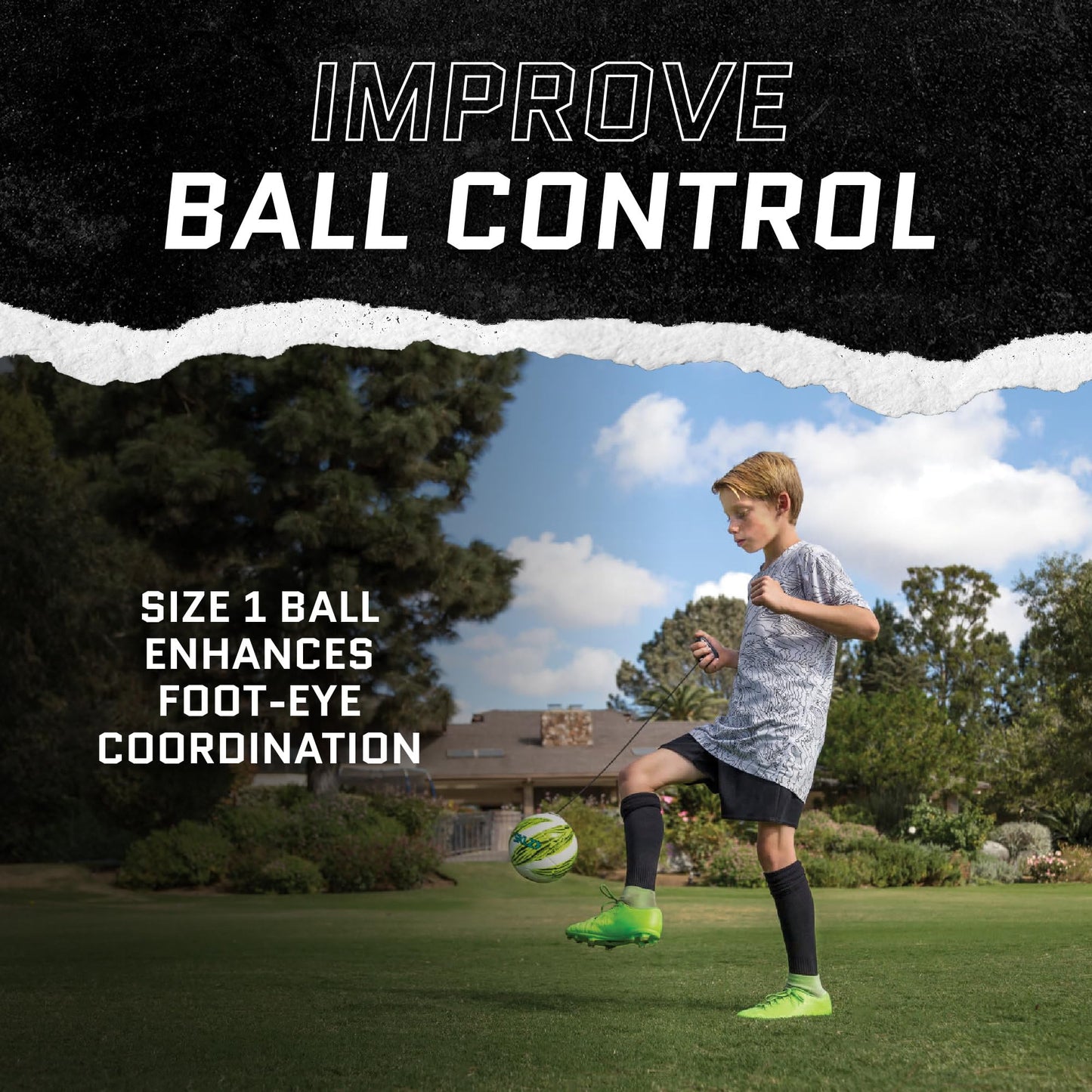 SKLZ Star-Kick Solo Soccer Trainer with Size 1 Soccer Ball, Cobalt
