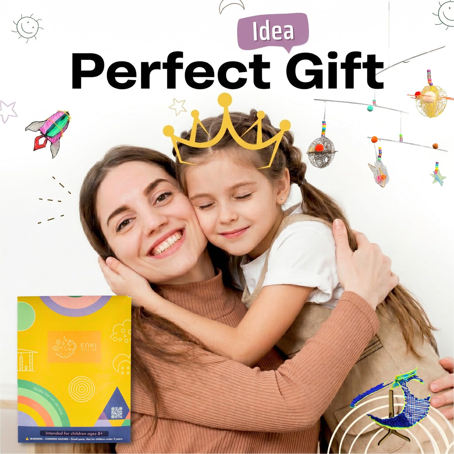 Enki Atelier Balancing Bird & 4-in-1 Space Mobile STEM Projects for 3D Pen Users | Balancing Science Kit | Ph.D. Designed Physics & Gravity Curriculum for Kids 8-12 | 2-Book Set, Printed in USA