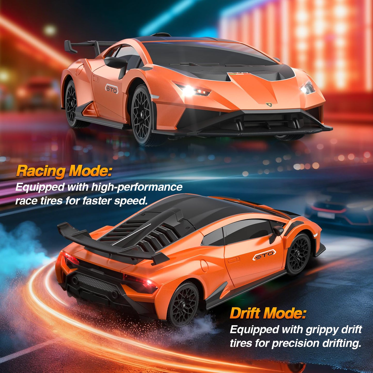Lamborghini Remote Control Car, 1:18 Scale Officially Licensed Lambo Toy Car, 35KM/H High Speed Fast RC Drift Car with LED Light 2.4GHz Model Cars for Boys Girls Kids Adults Birthday Ideas Gift