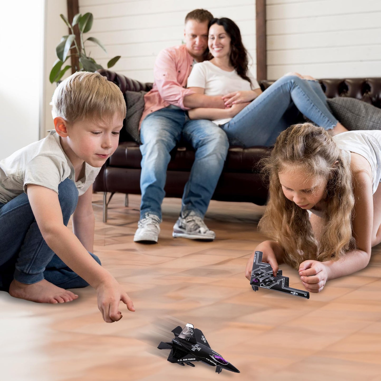 ArtCreativity Diecast Stealth Bomber Toy Jets with Pullback Action, Diecast Metal Jet, Airplane Toys, B-2 Bomber, SR-71 Blackbird, F-22 Raptor and F-117 Nighthawk, Military Toys for Kids