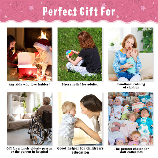 Vollence 18 inch Sleeping Silicone Baby Dolls Girl Weighted 6.56 lb,[NOT Vinyl],Silicone Full Body Reborn Lifelike Realistic Real Life Newborn Soft Babies Gift with Feeding Accessories for Kids Age 3+