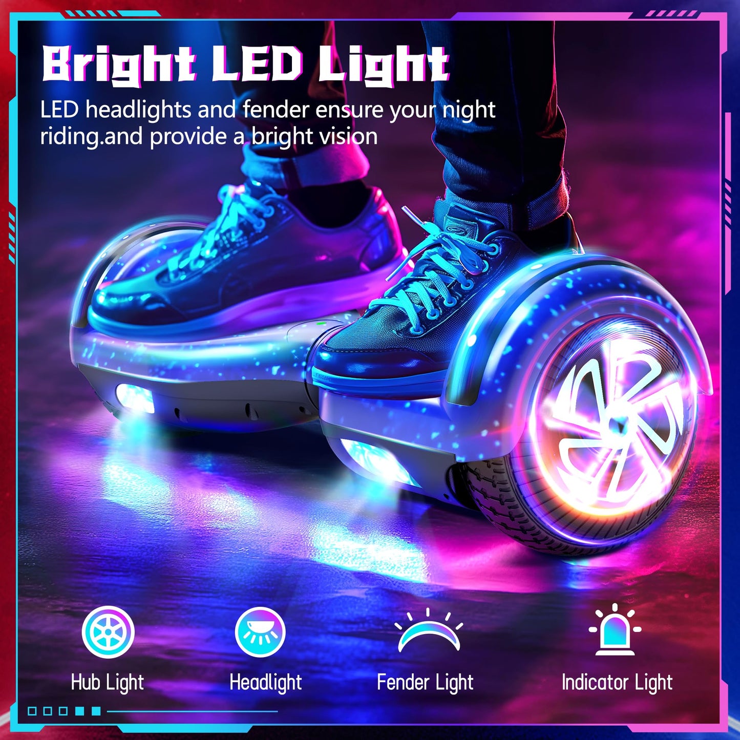 SISIGAD Scooter, 6.5" Flash Wheels & Corlorful LED Lights, All for Girls Boys Kids Ages 6+
