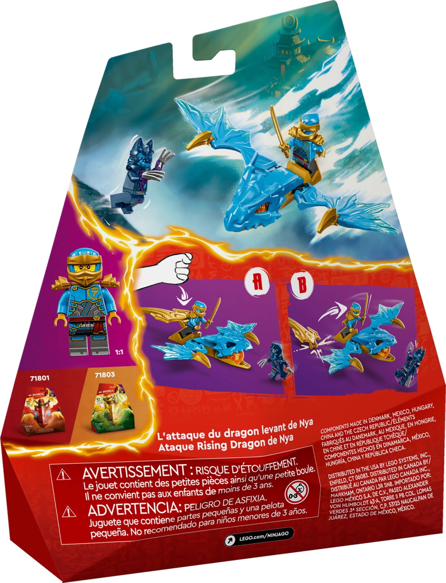 LEGO NINJAGO NYA’s Rising Dragon Strike Toy, Ninja Action Figure Playset with NYA Minifigure, Building Ninja Battle Set for Kids, Gift Idea for Boys and Girls Ages 6 Years Old and Up, 71802