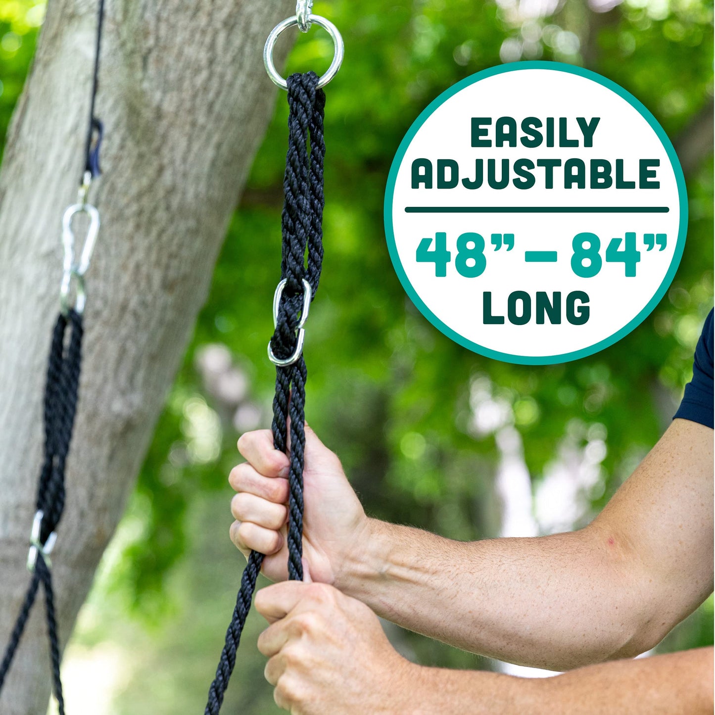 Flying Squirrel Giant Rope Swing - 40" Saucer Tree Swing- Additions & Replacements for Active Outdoor Play Equipment - Blue